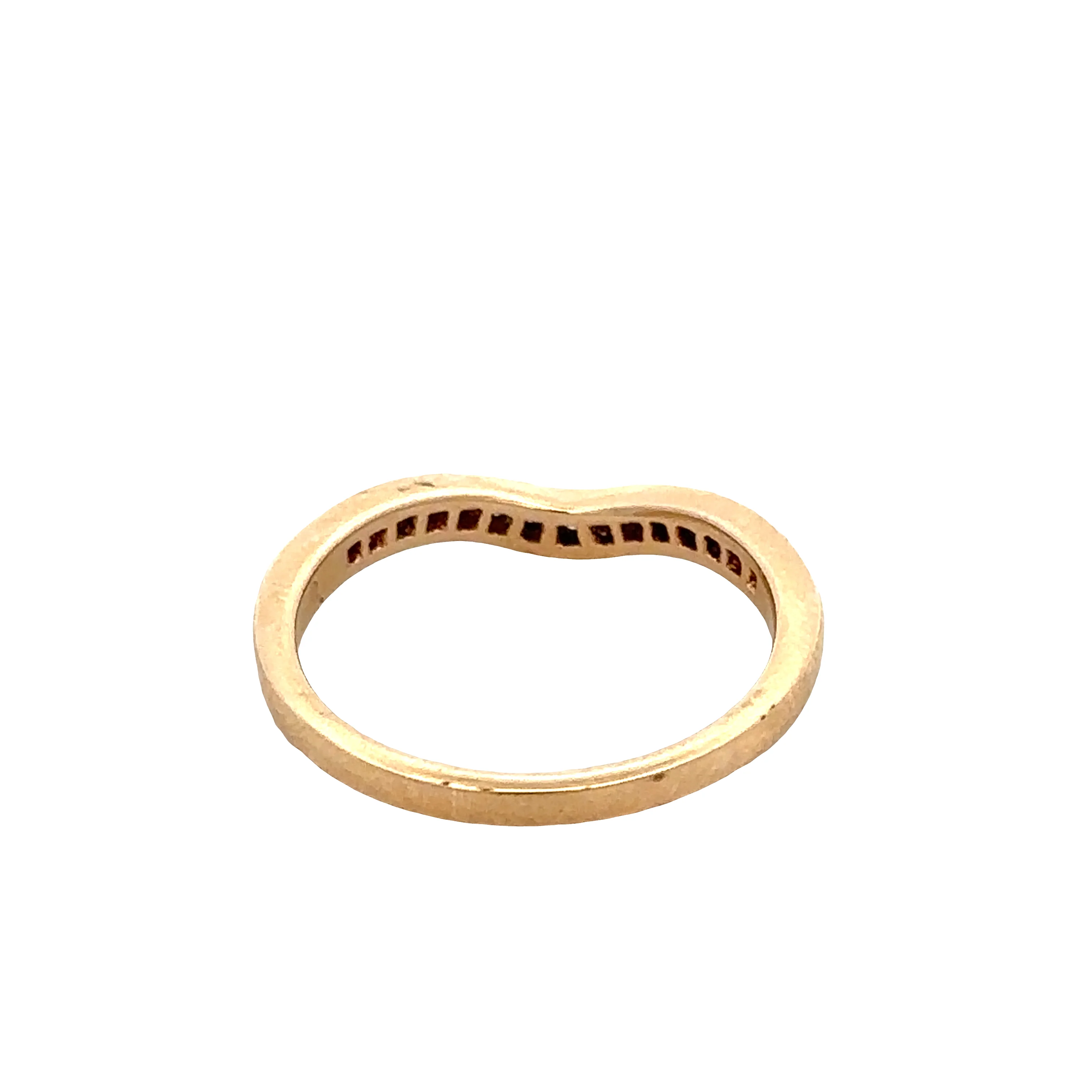 Estate A. Jaffe 14k Yellow Gold Diamond Curved Band – Size 6 - Image 3