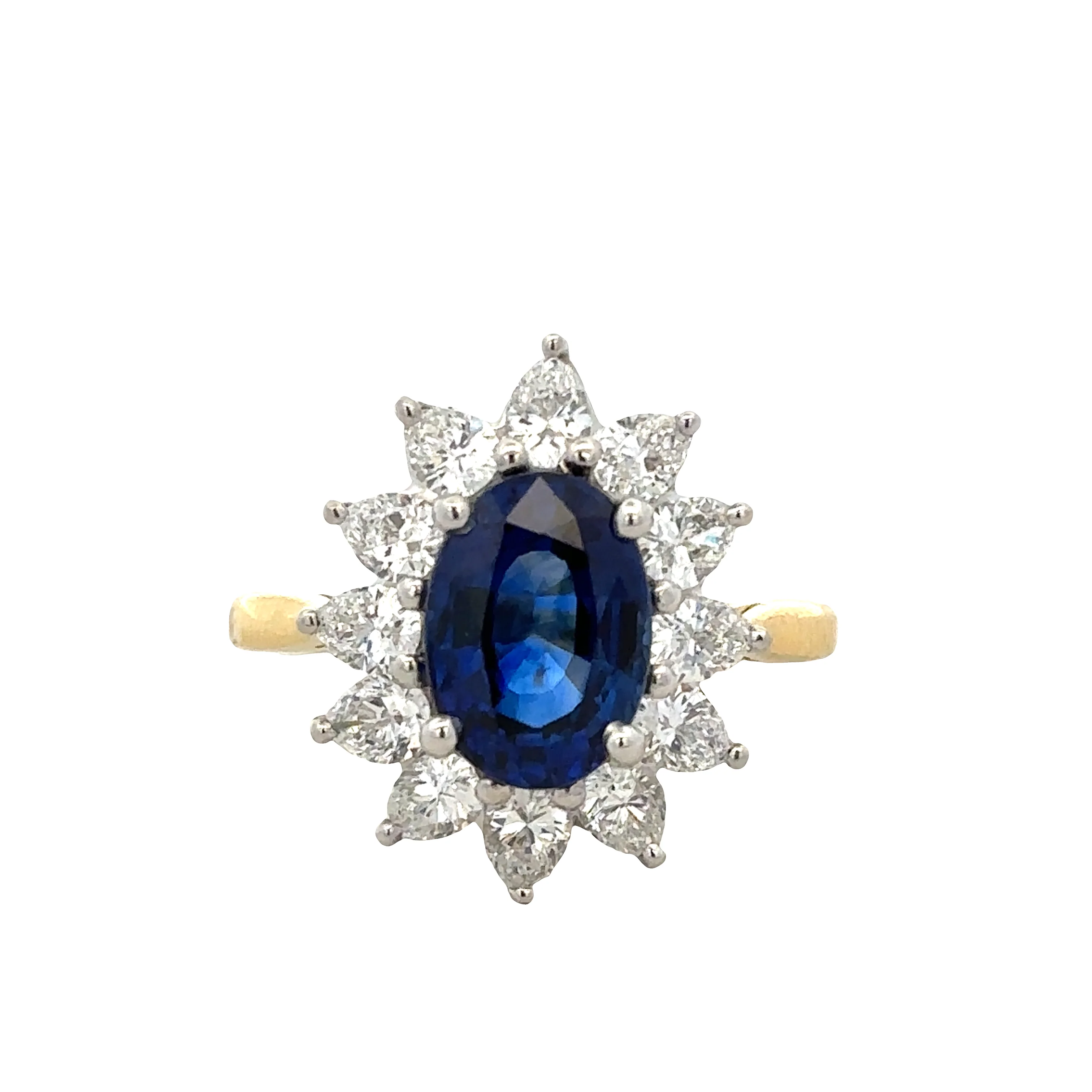 Estate Barnett Robinson Platinum & 18k Yellow Gold Sapphire & Diamond Ring – Size 6