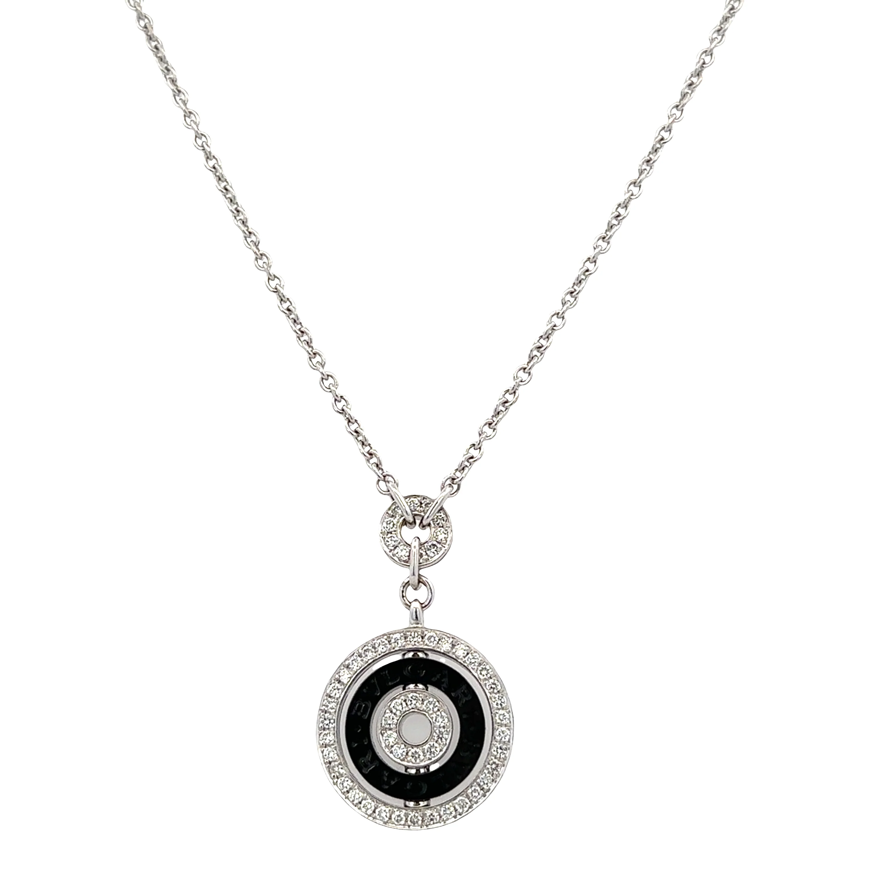 Estate BVLGARI Astrale Black Ceramic & Diamond Pendant – 16"-18" Length - Image 2