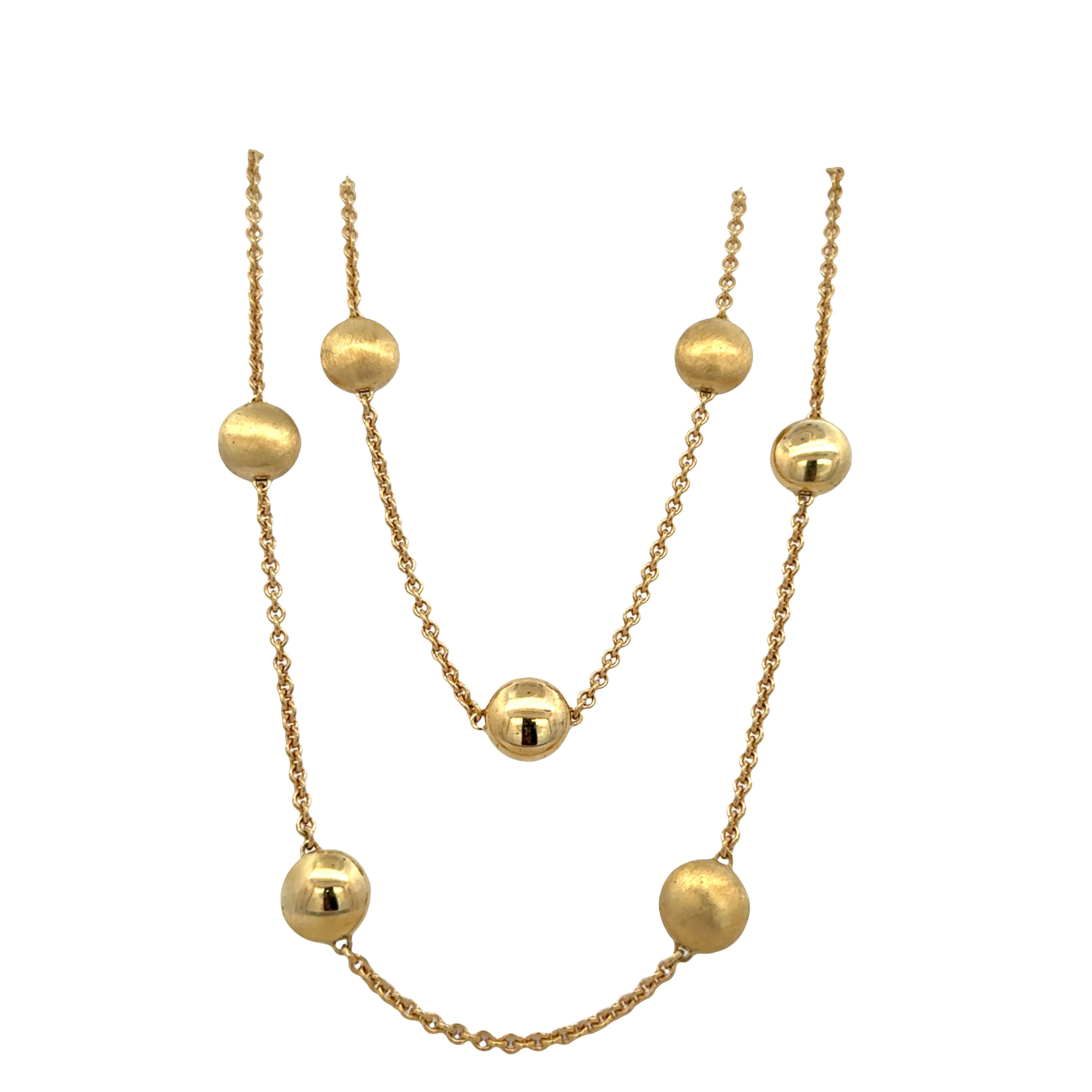 Estate Chimento 18k Yellow Gold Button Motif Necklace – 30" Long - Image 2