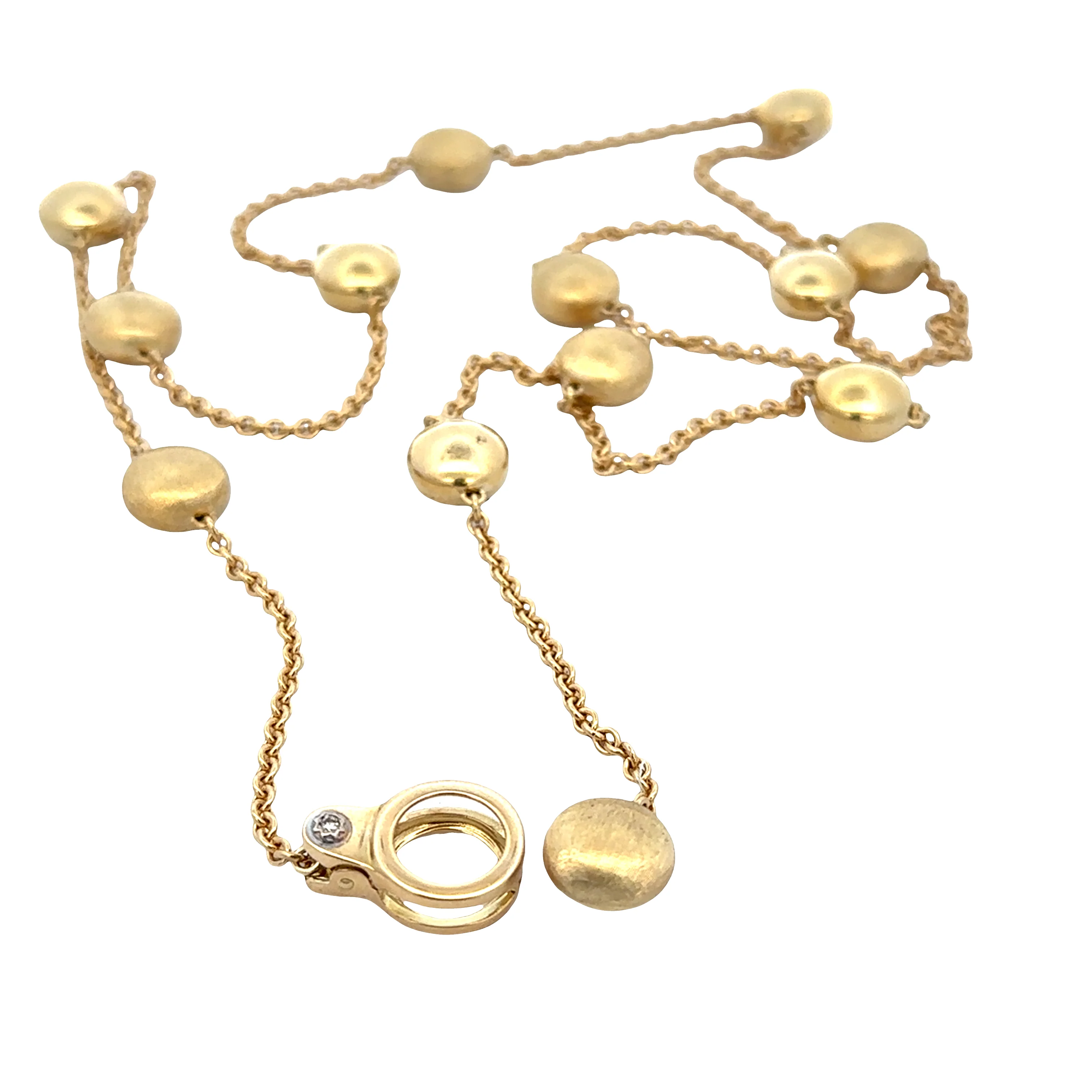 Estate Chimento 18k Yellow Gold Button Motif Necklace – 30" Long - Image 4