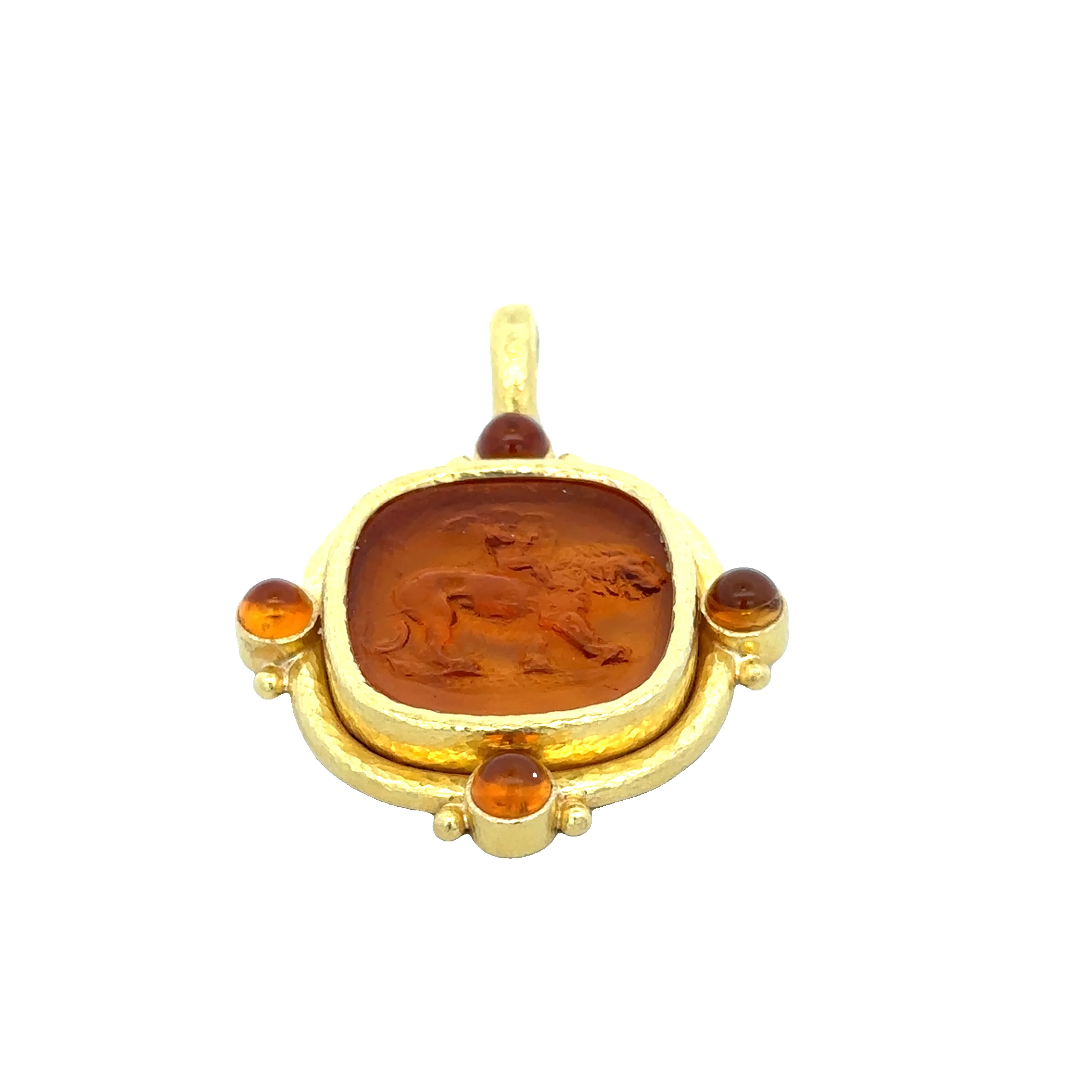Estate Elizabeth Locke Cupid Lion Pendant in 19K Gold - Image 3