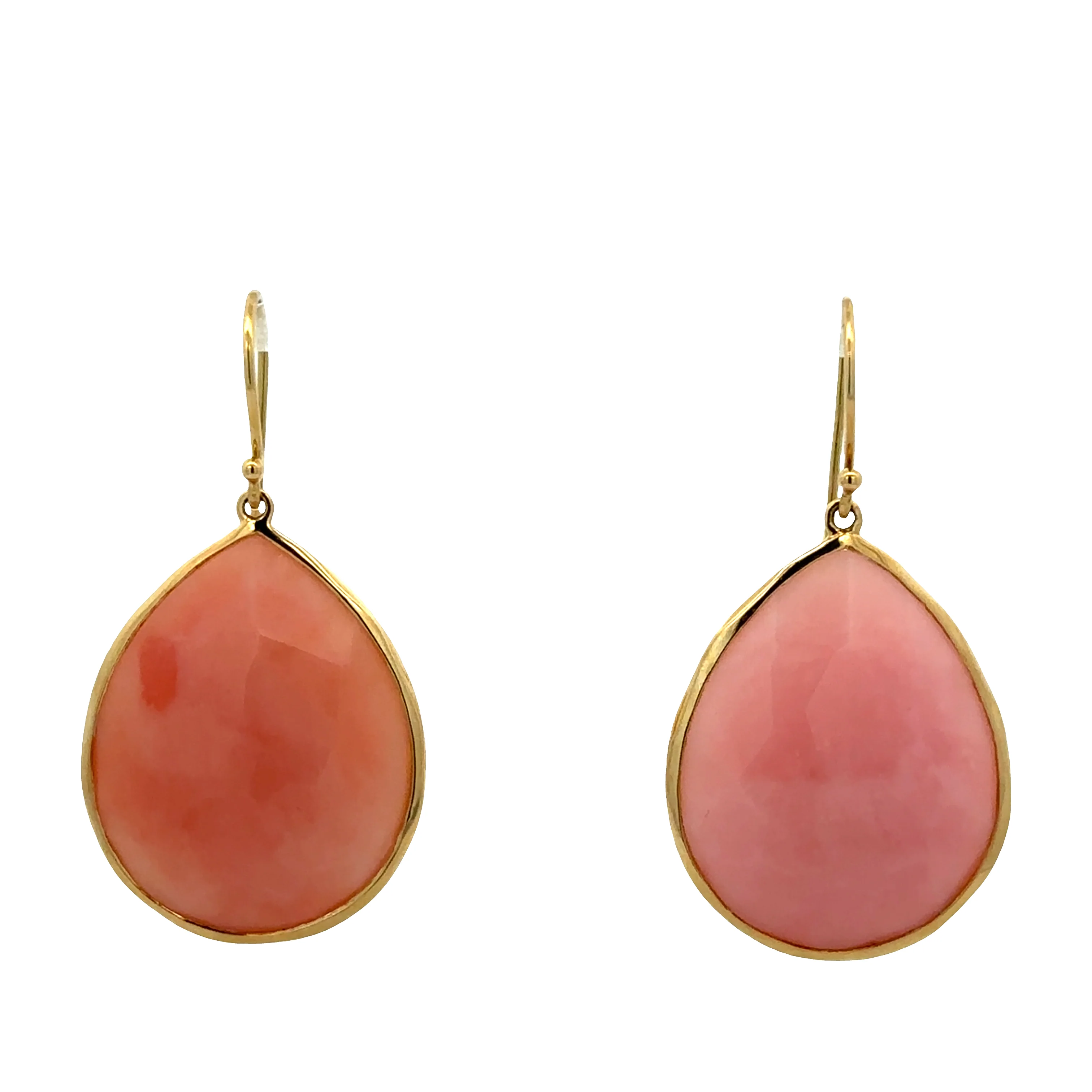 Estate Ippolita 18k Yellow Gold Pink Opal Dangle Earrings