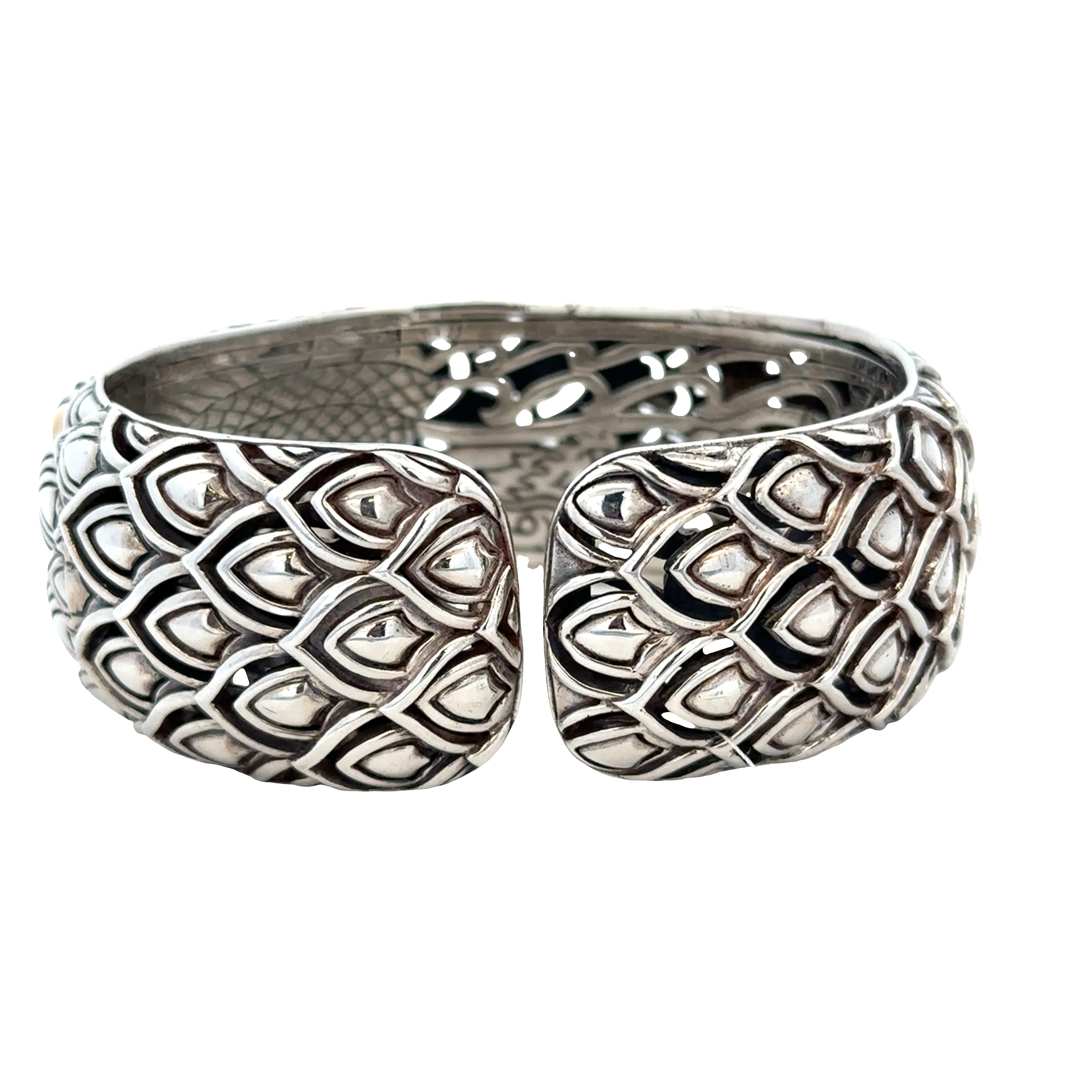 Estate John Hardy Legends Naga Sterling Silver & 18k Yellow Gold Cuff Bracelet - Image 2