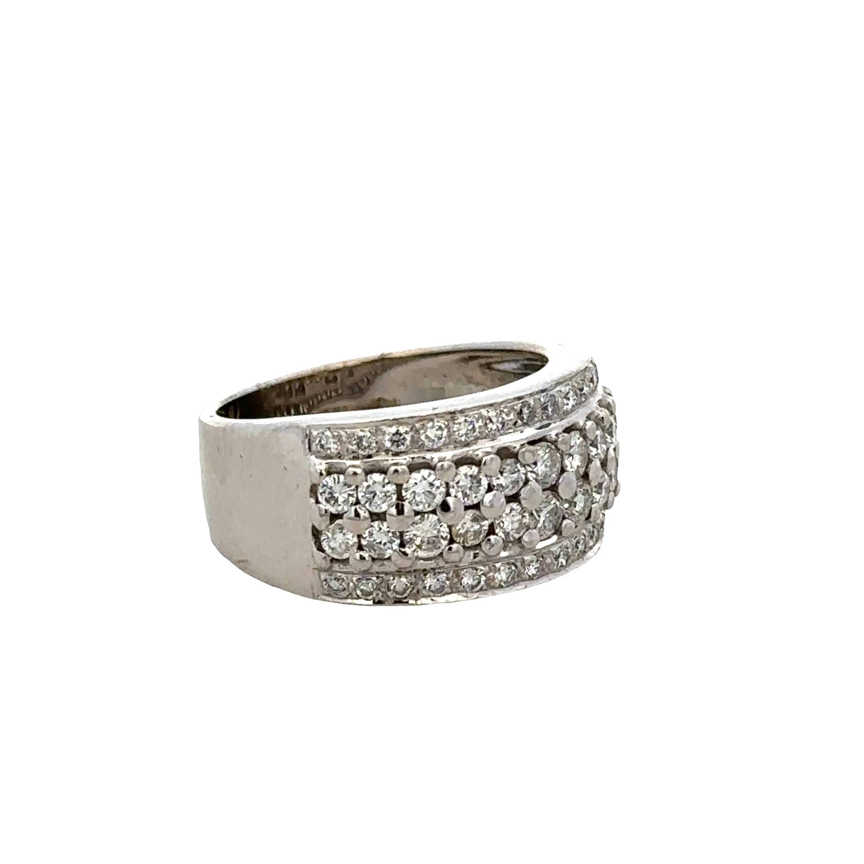 Estate LeVian 18k White Gold Diamond Band Ring – Size 6.75 - Image 2