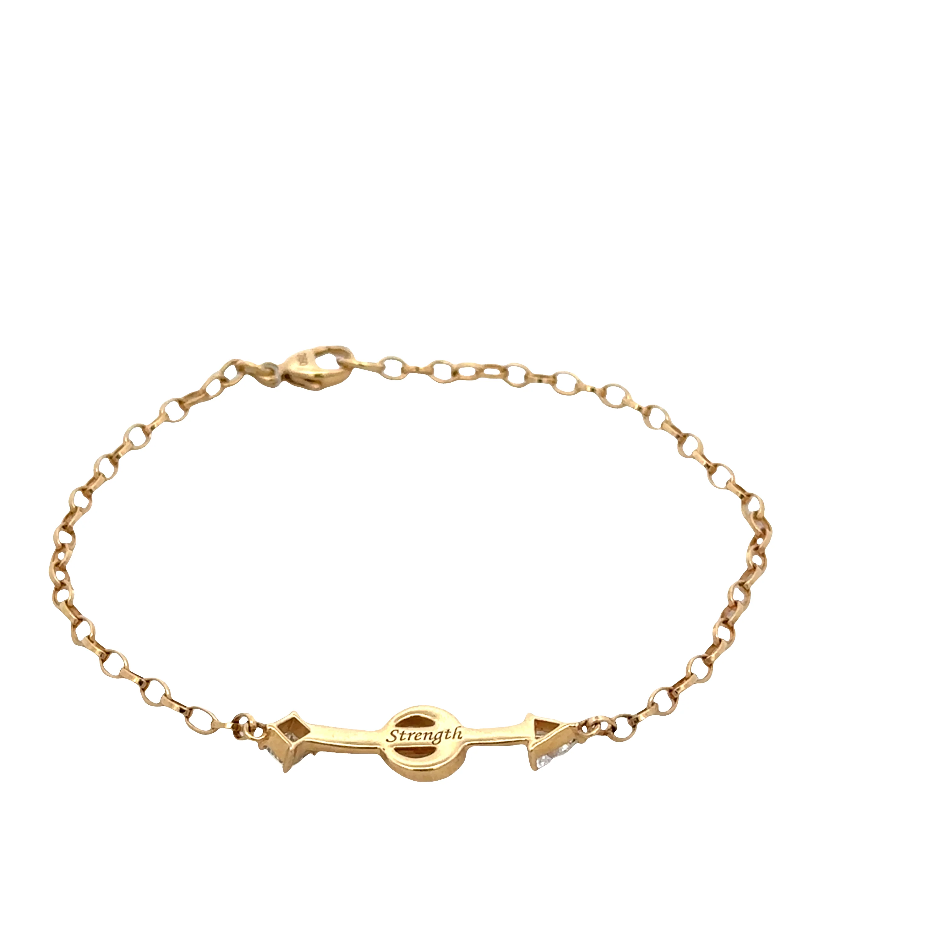 Estate Monica Rich Kosann 18k Yellow Gold “Strength” Arrow Bracelet with 0.37 CTW Diamonds - Image 2
