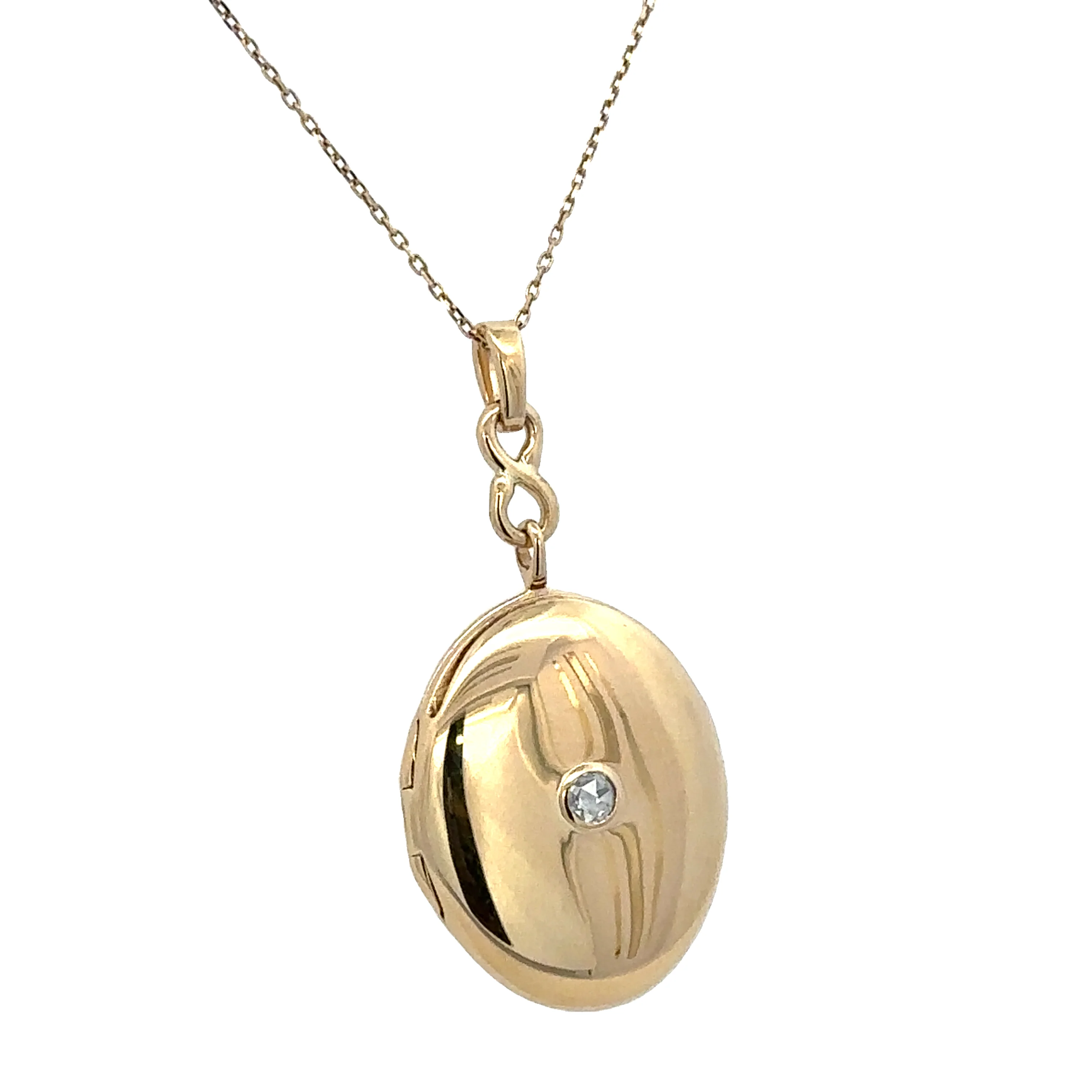 Estate Monica Rich Kosann Rose Cut Diamond Oval Locket in 18k Yellow Gold - Image 2