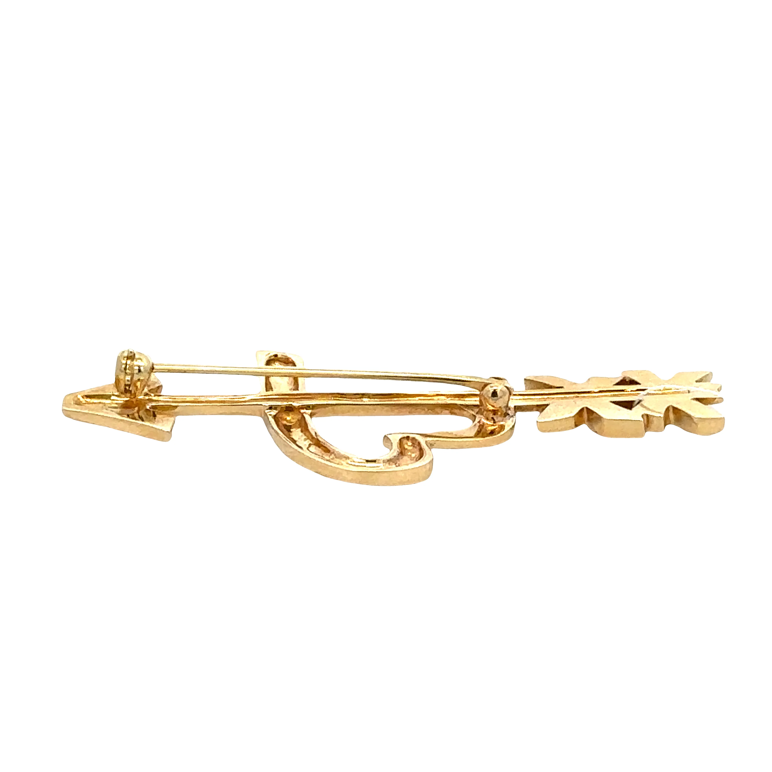 Estate Paloma Picasso for Tiffany & Co. 18k Yellow Gold Graffiti Heart and Arrow Brooch - Image 2
