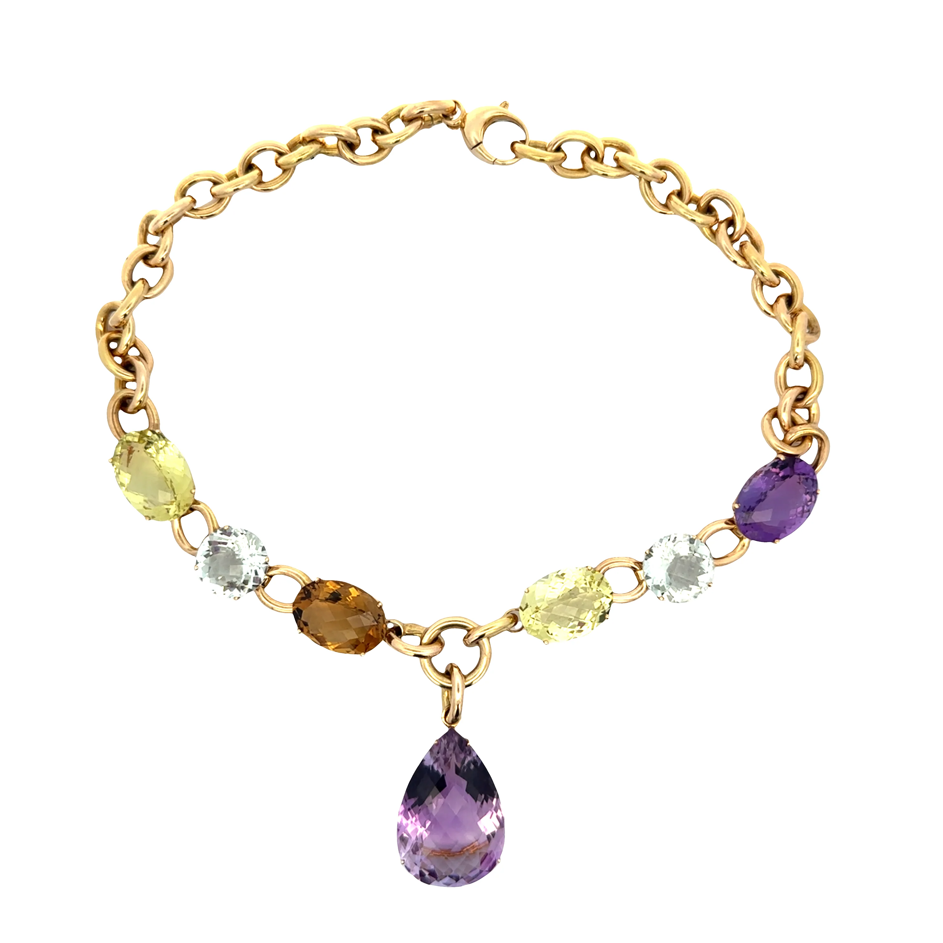 Estate Roberto Coin 18k Yellow Gold Ipanema Multi-Gemstone Statement Necklace – 20" - Image 2