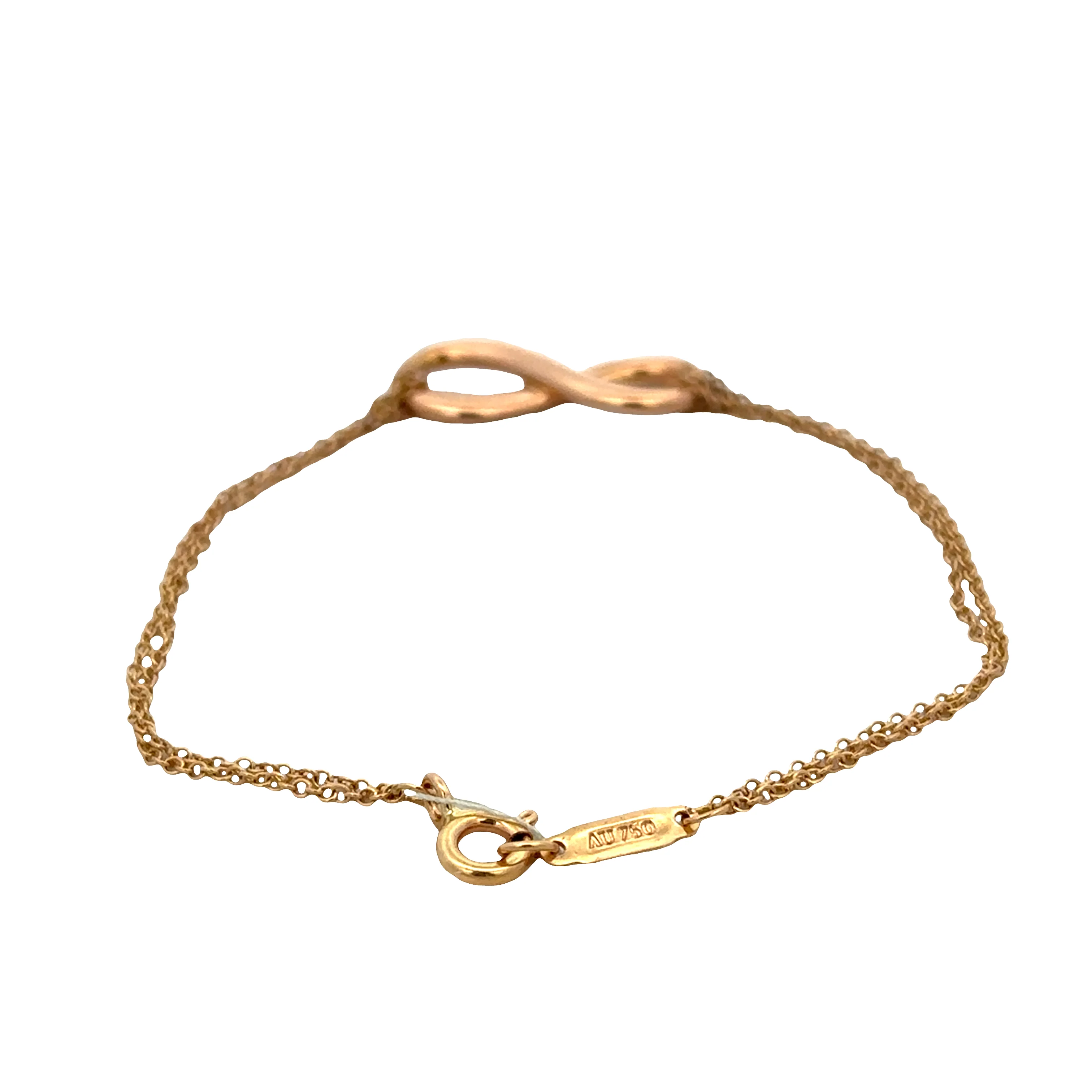 Estate Tiffany & Co. 18k Rose Gold Infinity Bracelet – 6" - Image 2