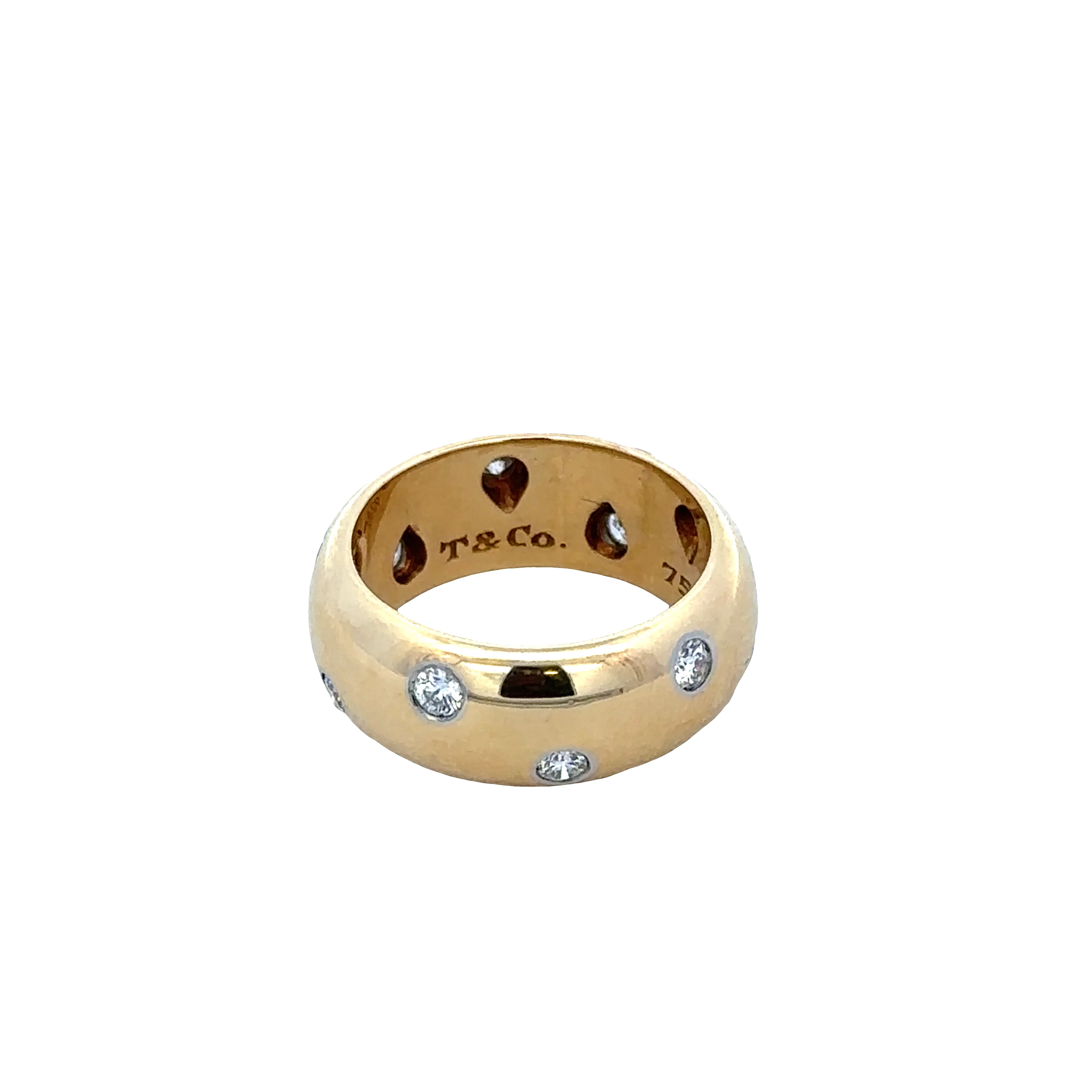 Estate Tiffany & Co. 18k Yellow Gold “Etoile” Diamond Band – Fits Like 5.25–5.5 - Image 3