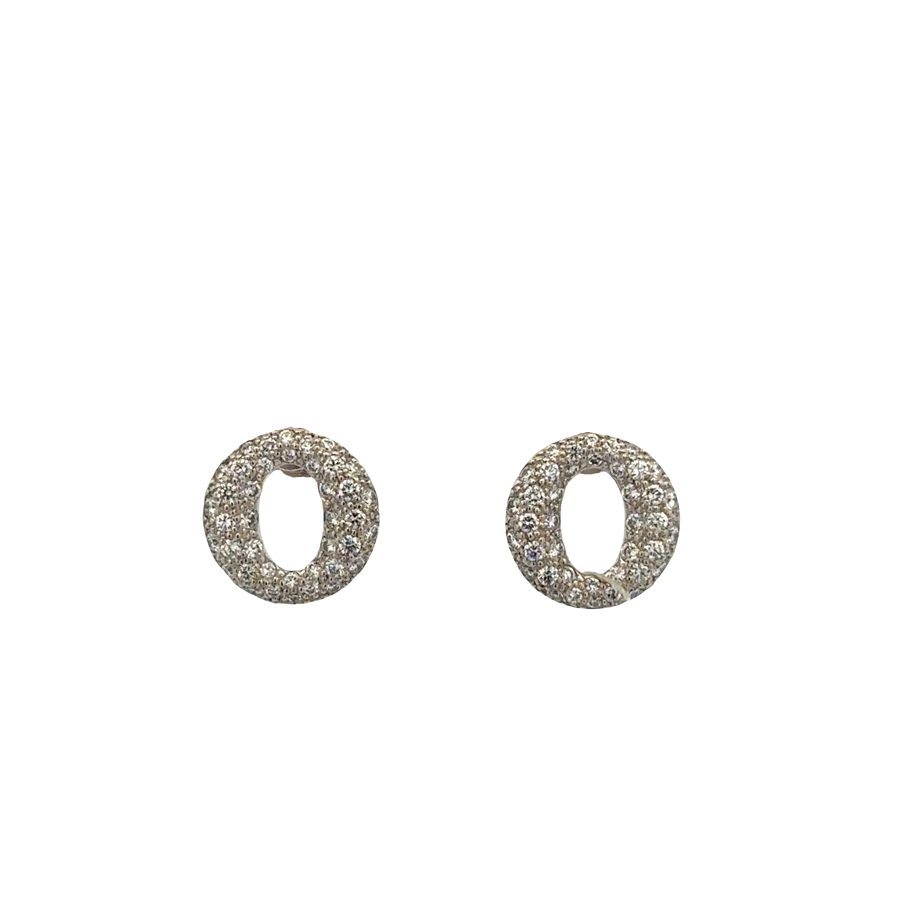 Estate Tiffany & Co. Pavé Set Diamond Circle Earrings in Platinum