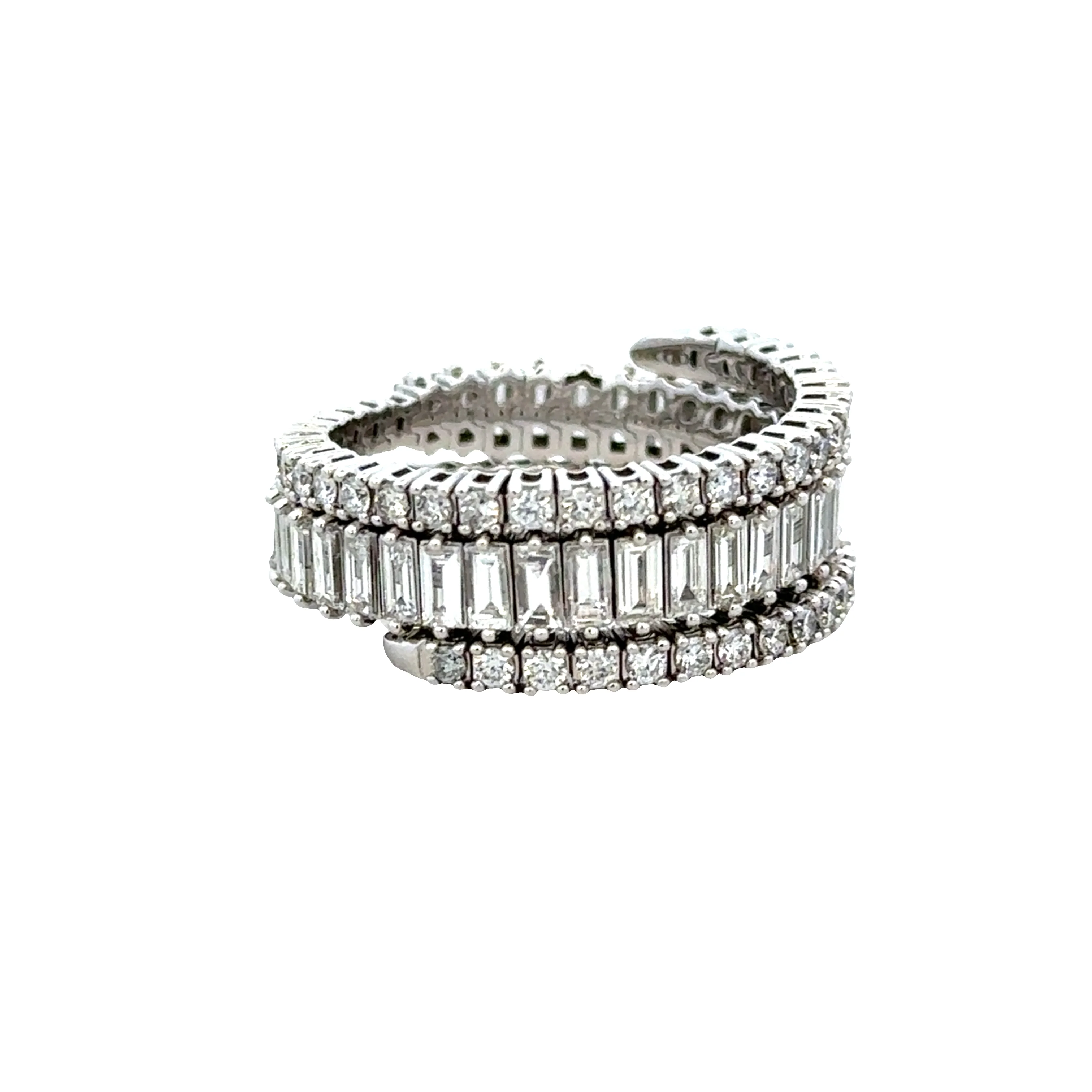 Flexible 14k White Gold Diamond Wrap Ring – Size 7 - Image 2
