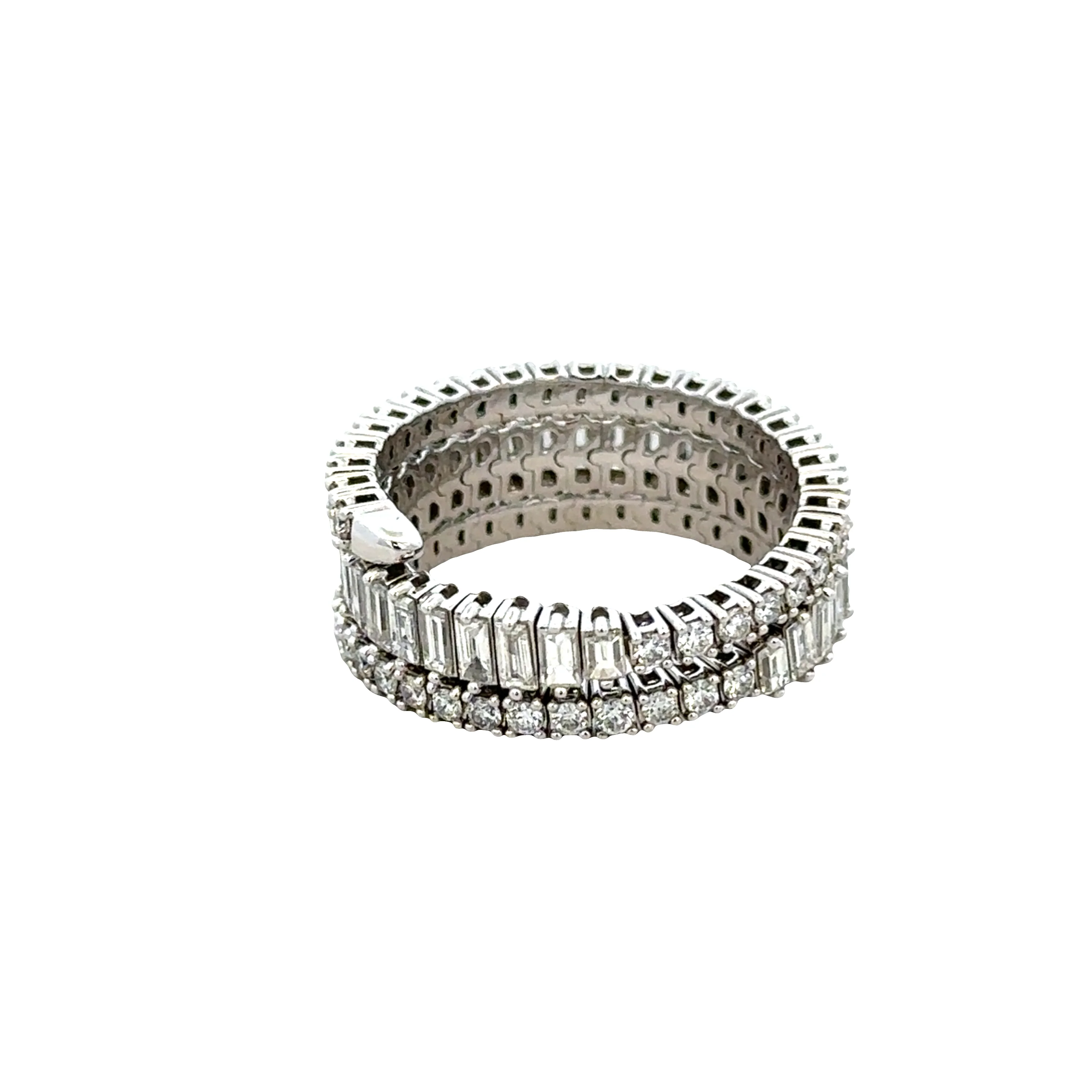 Flexible 14k White Gold Diamond Wrap Ring – Size 7 - Image 3