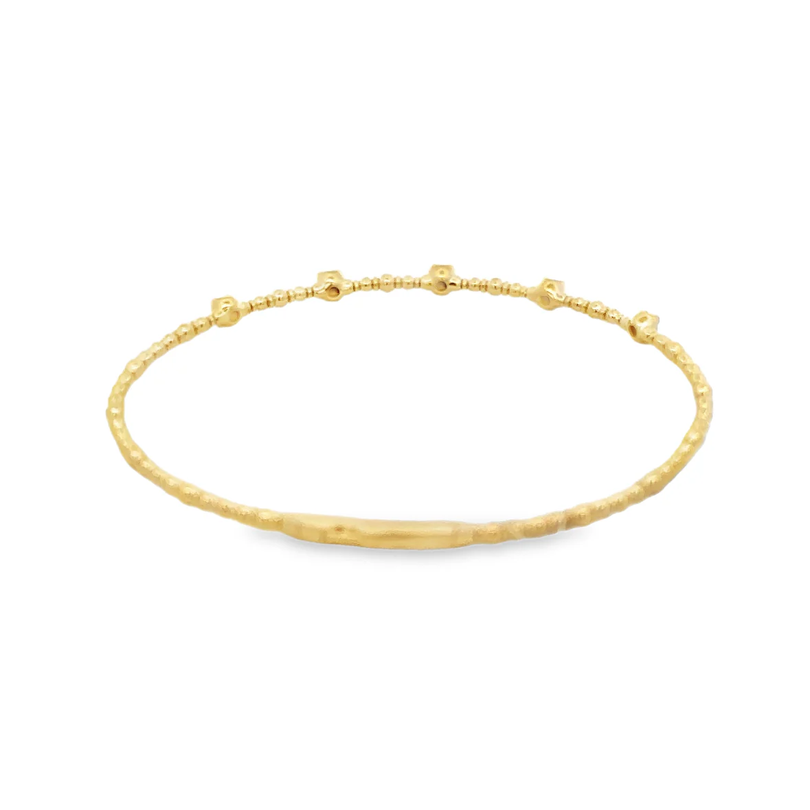 Flexible Diamond Bangle Bracelet in Yellow Gold - Image 2