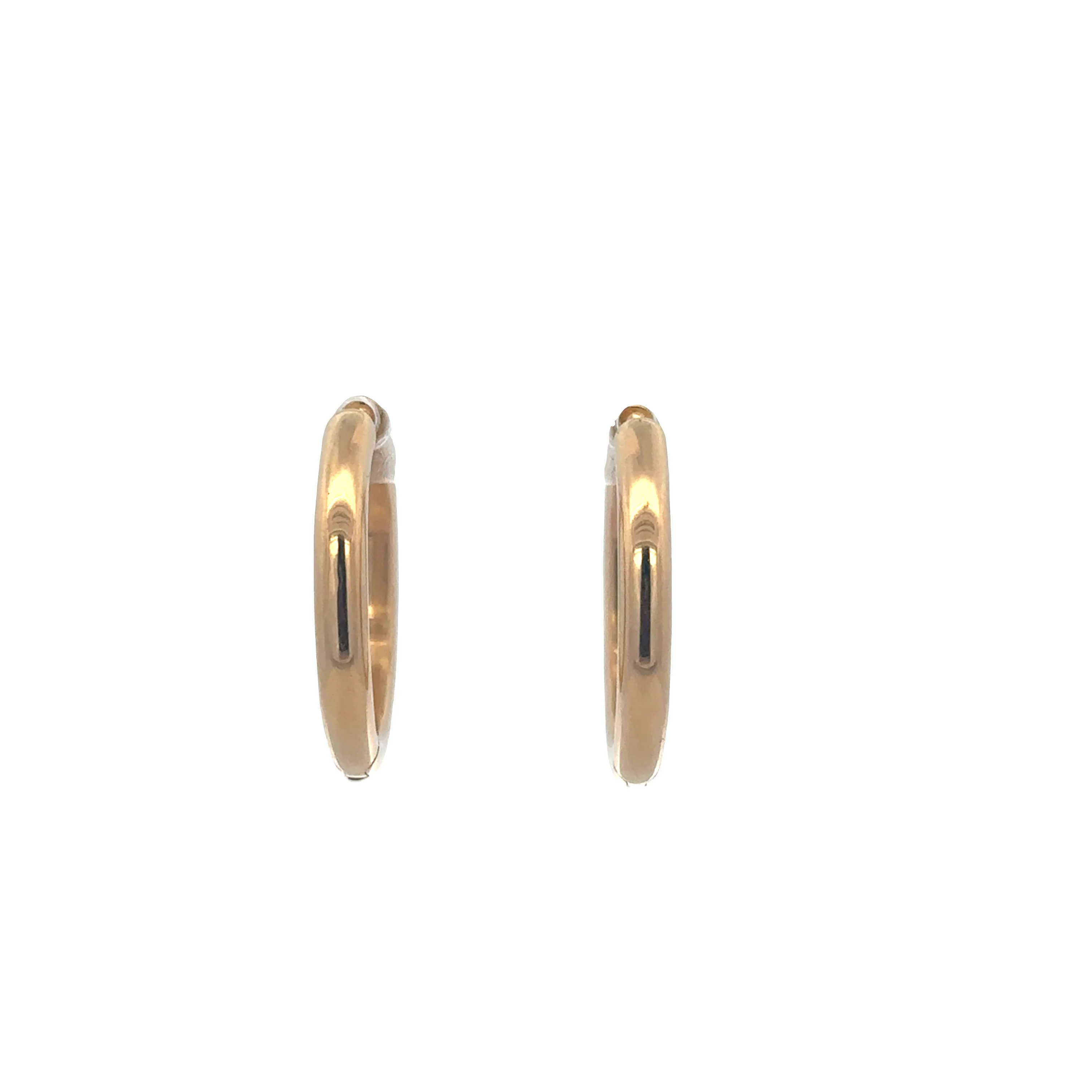 Flush Set Diamond Hoop Earrings in 18k Yellow Gold - Image 2