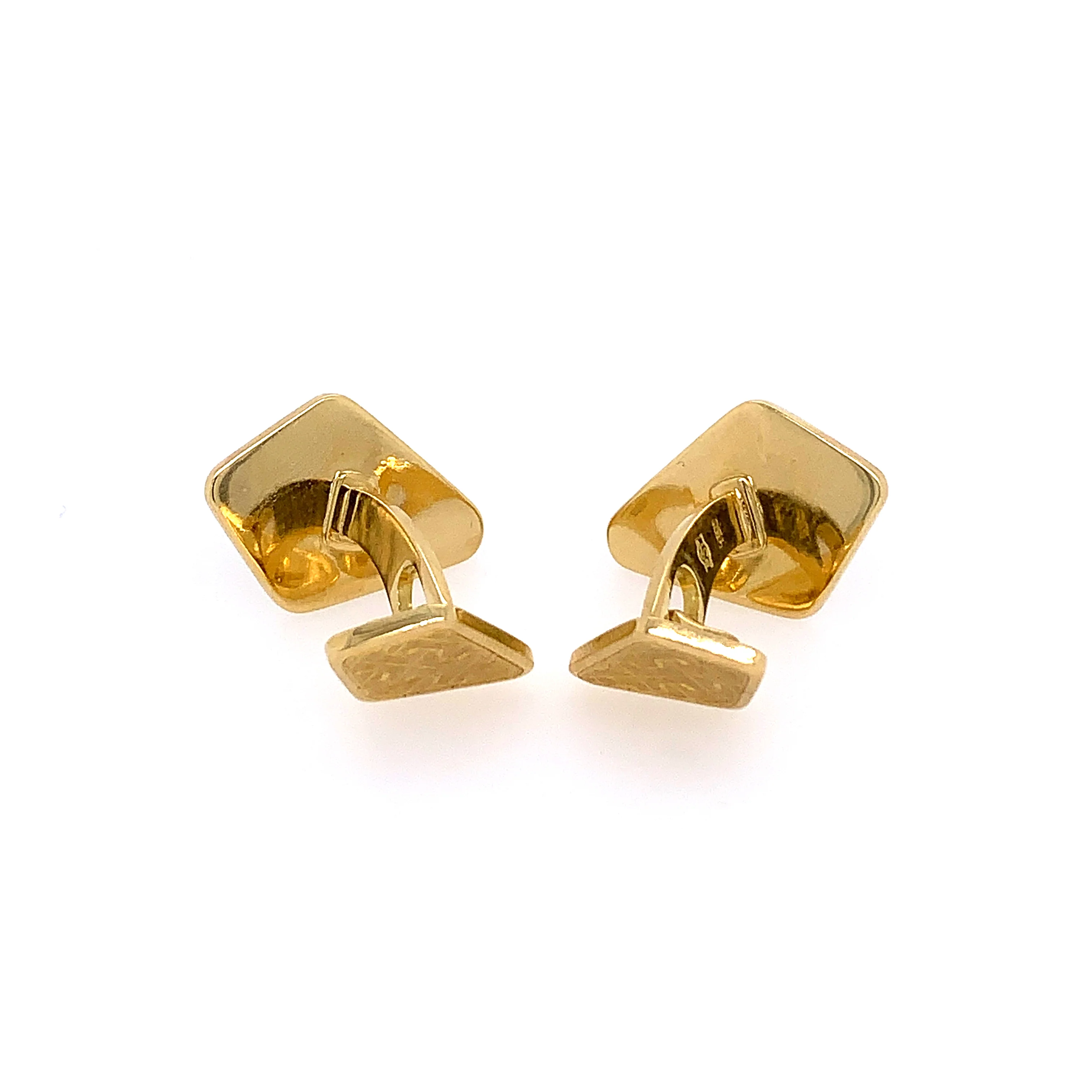 Kite Shaped 18k Yellow Gold Cuff Links - Image 2