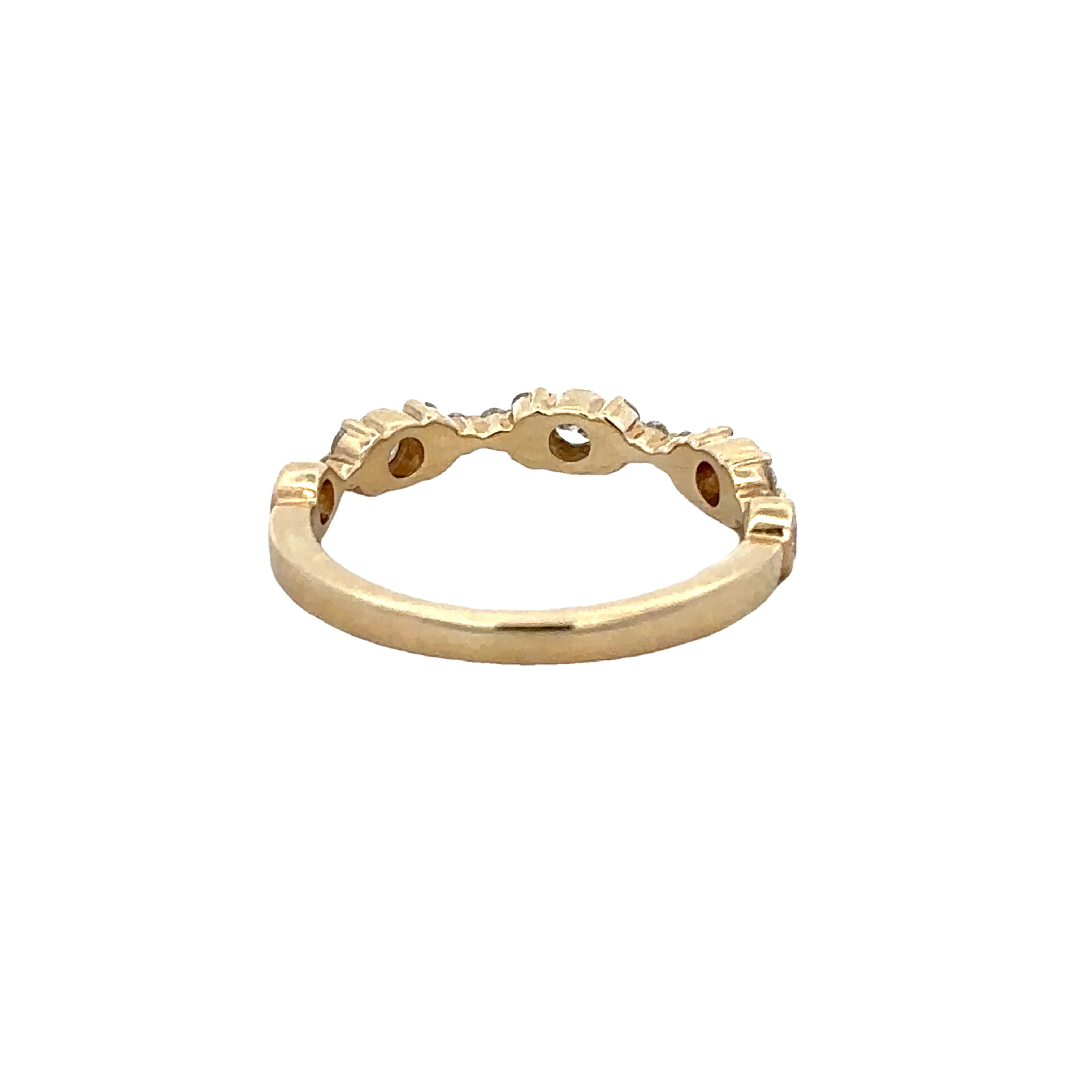 Milgrain Edged Diamond Band in Yellow Gold - Image 3
