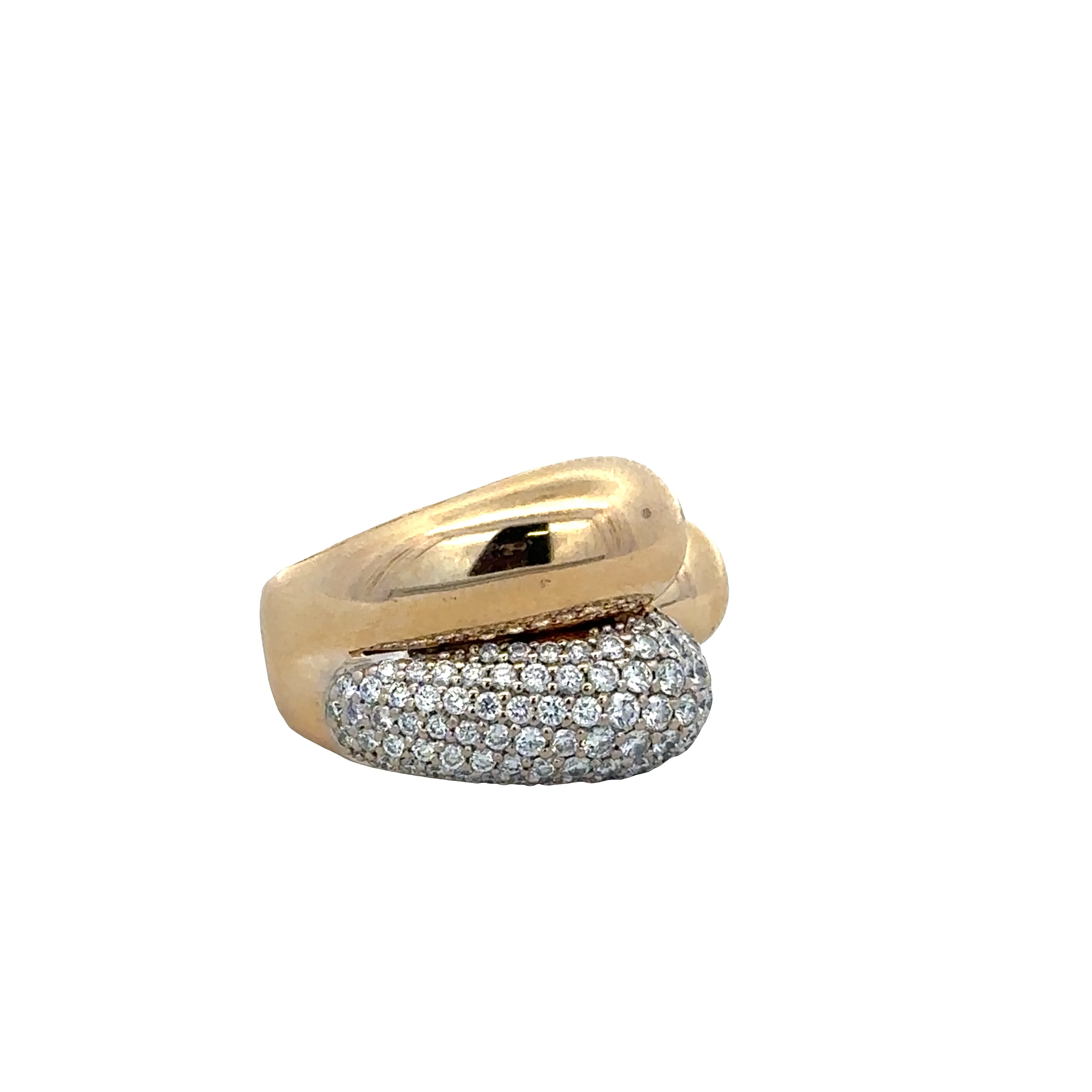 Modern 18k Yellow Gold Abstract Diamond Ring – Size 3.5 - Image 2