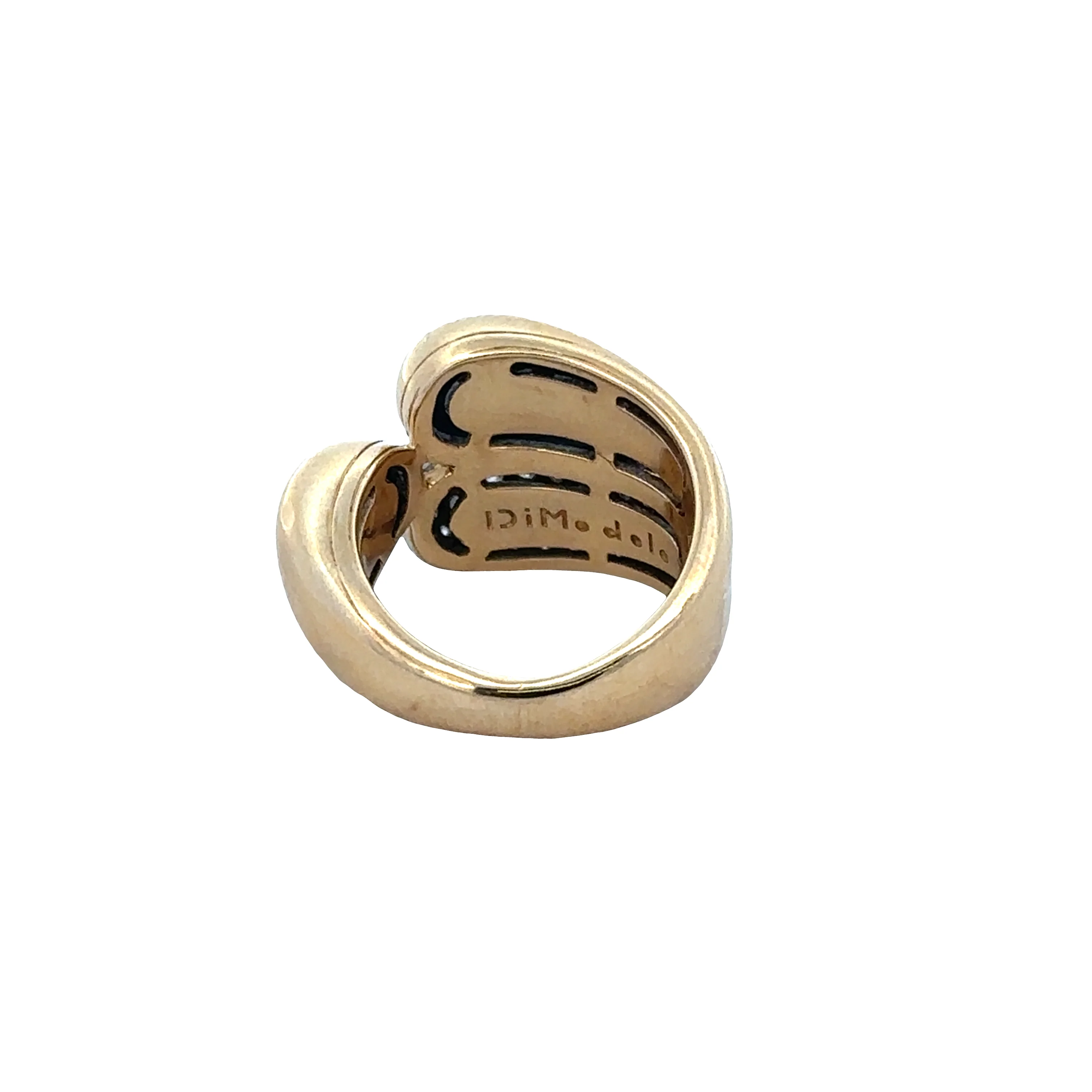 Modern 18k Yellow Gold Abstract Diamond Ring – Size 3.5 - Image 3