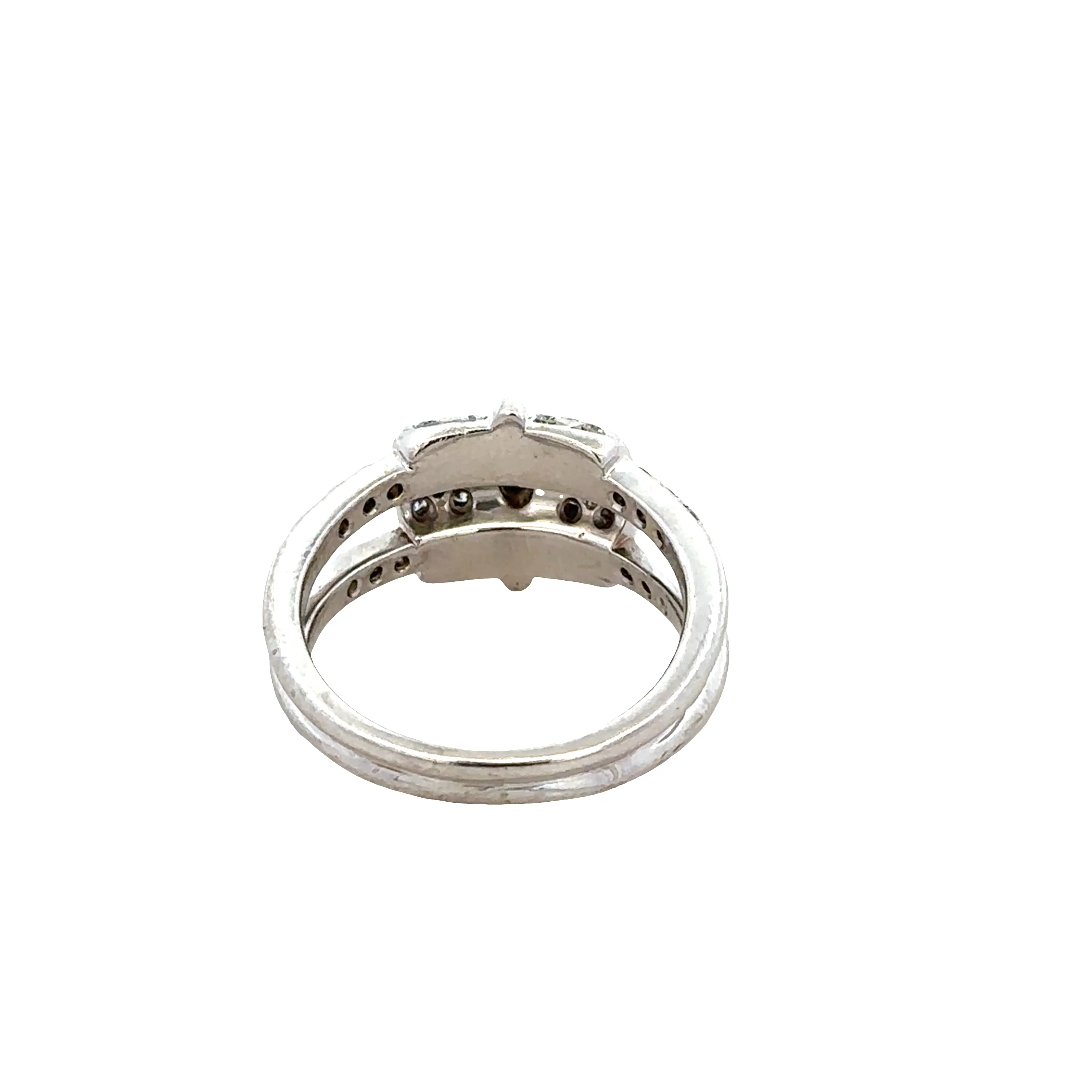 Modern Platinum Split Shank Diamond Ring – Size 7.5 - Image 3
