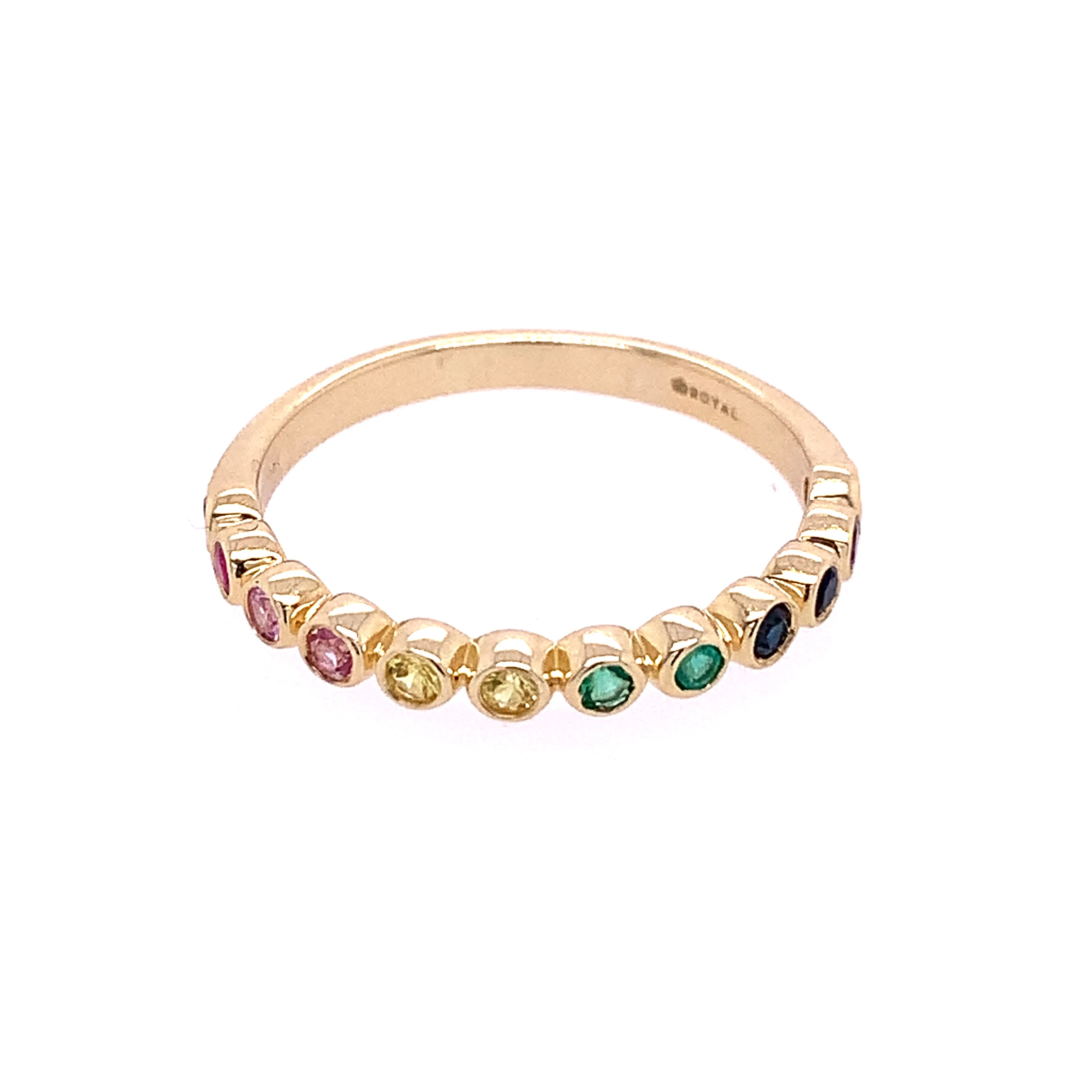 Multicolored Sapphire Band in Yellow Gold