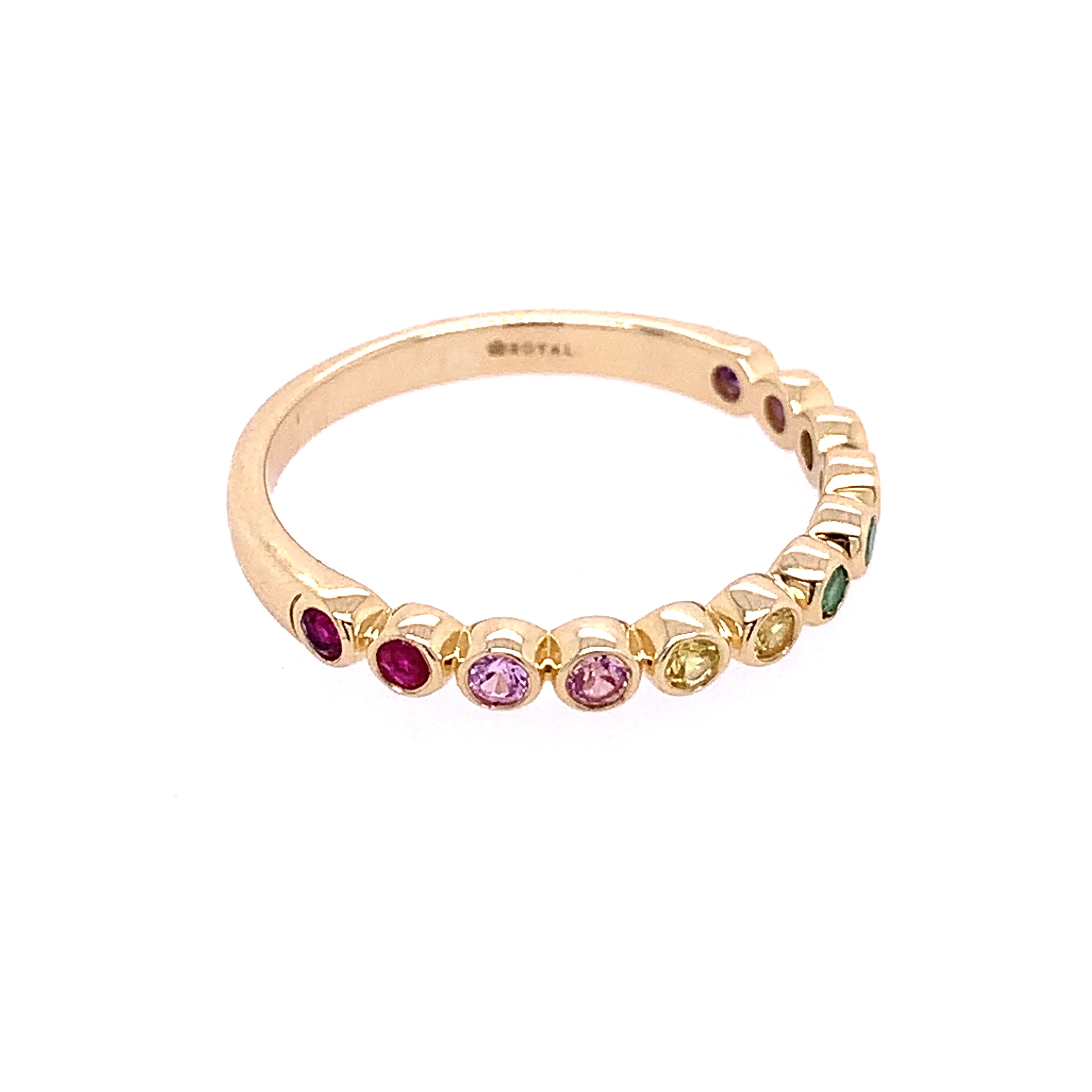 Multicolored Sapphire Band in Yellow Gold - Image 2