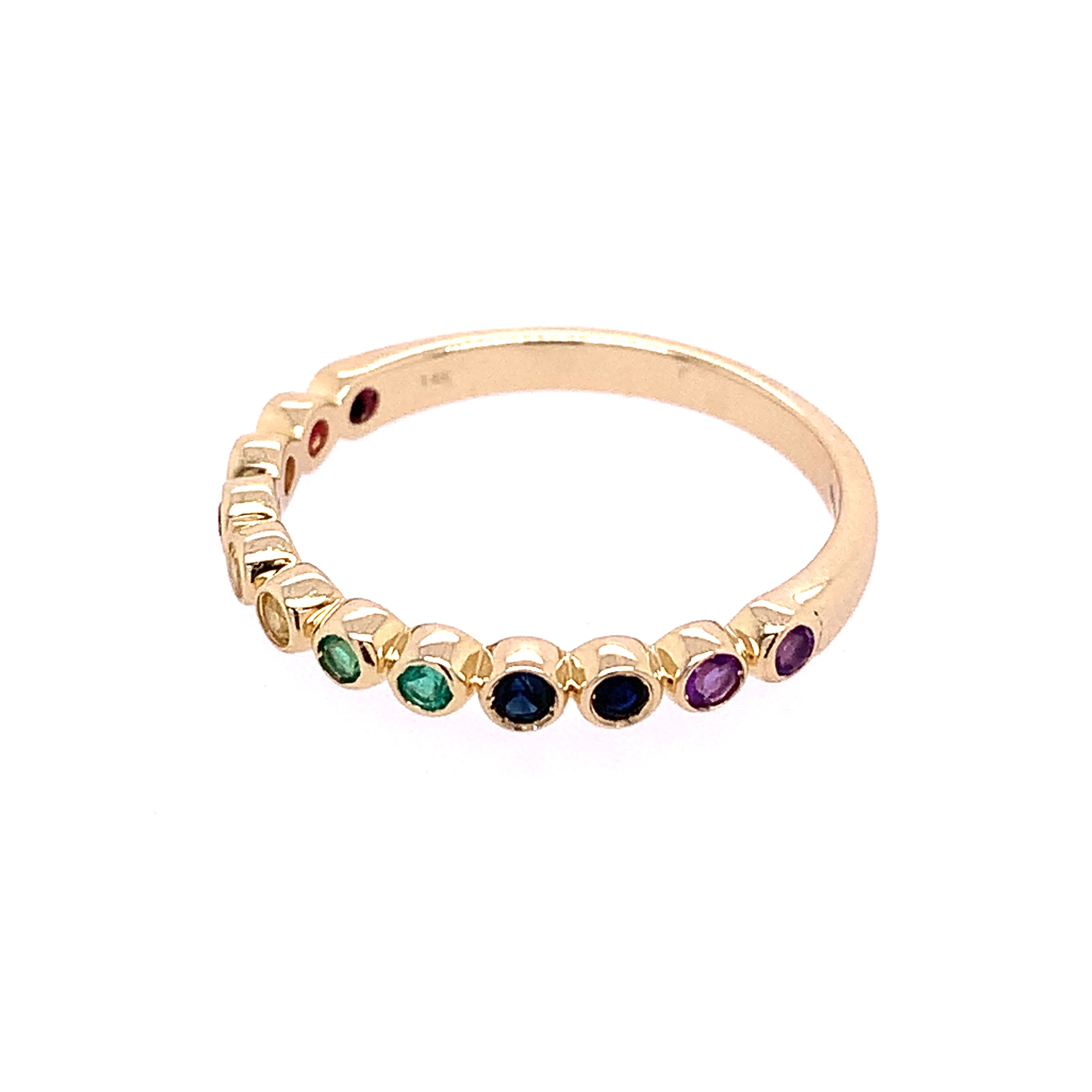 Multicolored Sapphire Band in Yellow Gold - Image 3