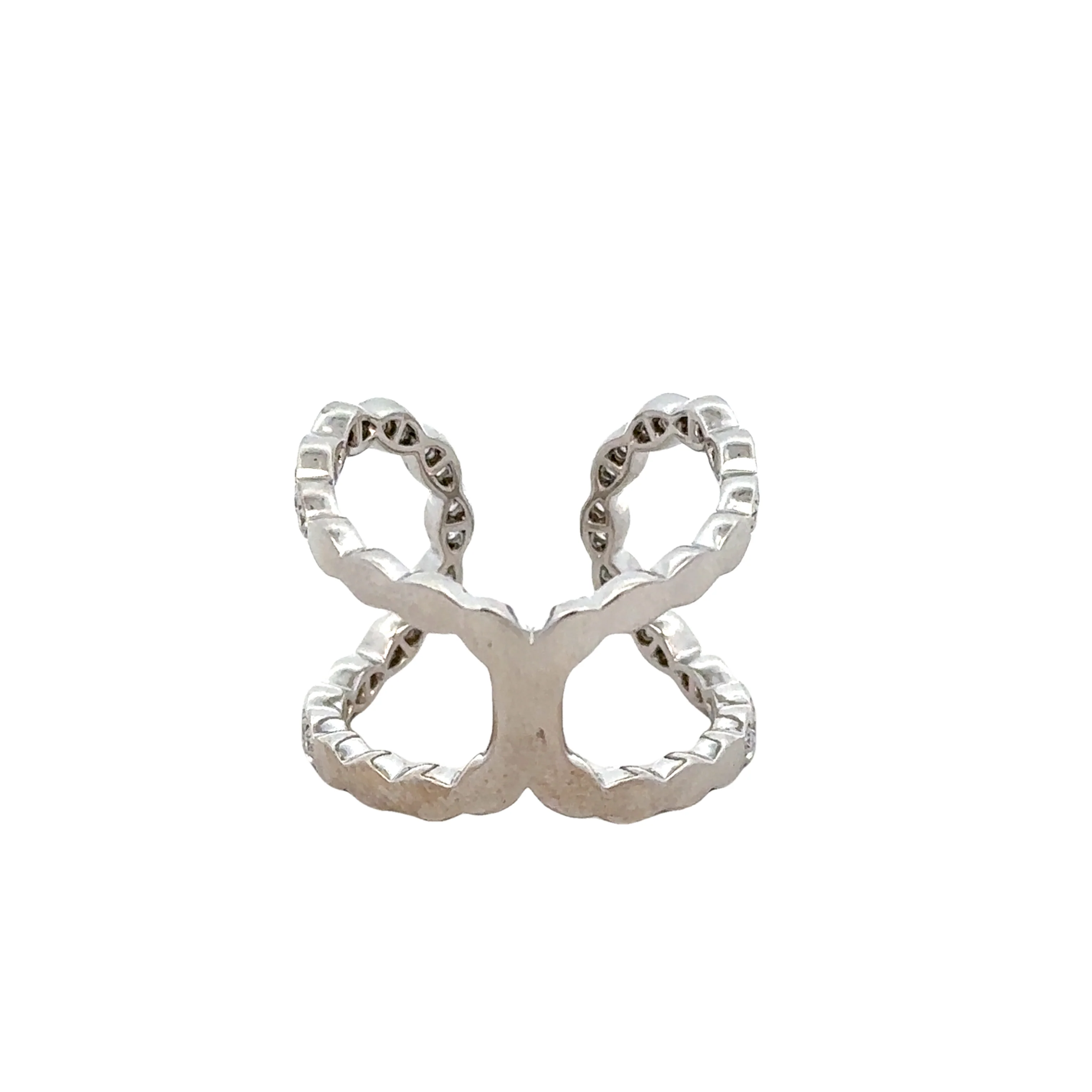 Openwork Diamond Accented Ring in 18k White Gold - Image 3