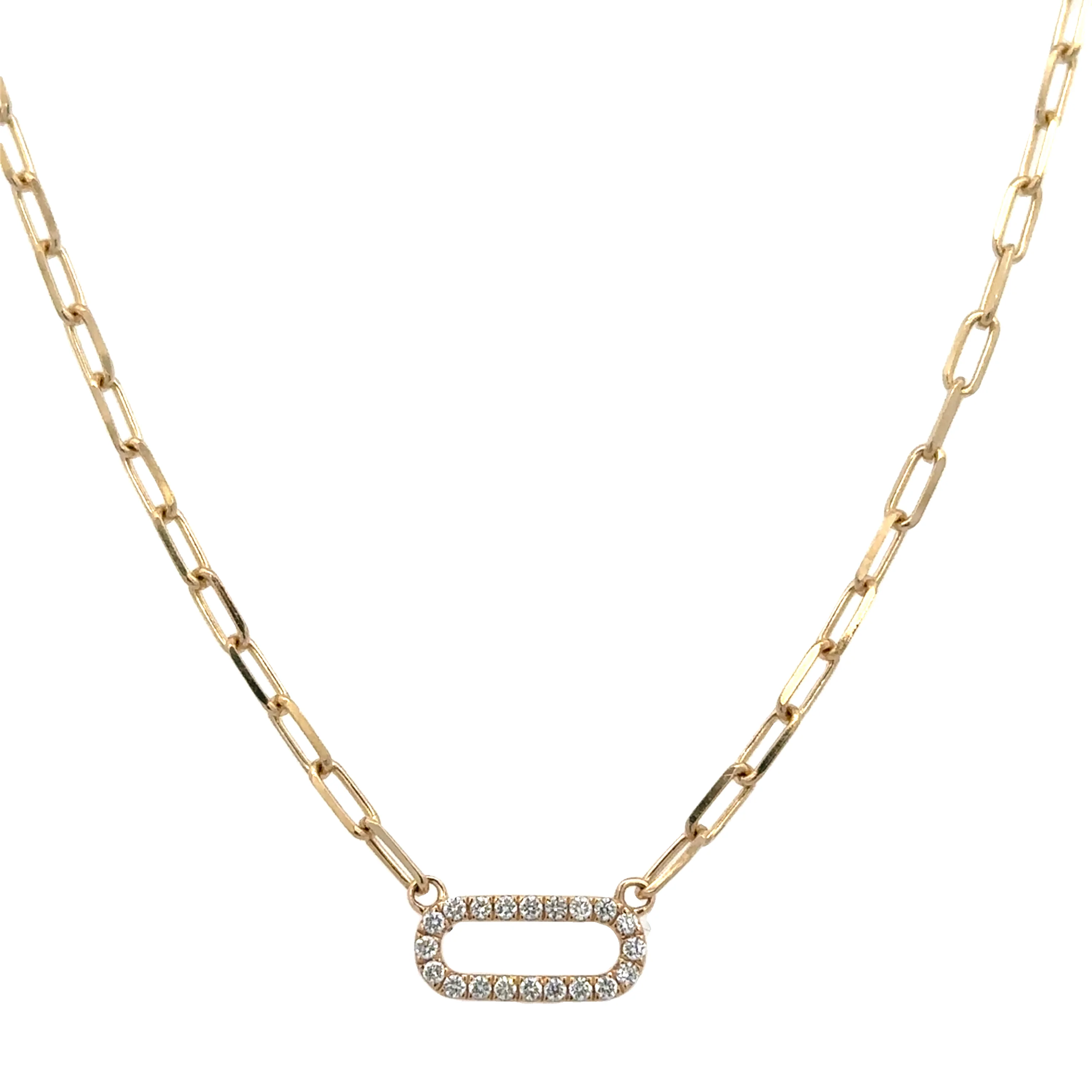 Openwork Diamond Necklace in 14k Gold