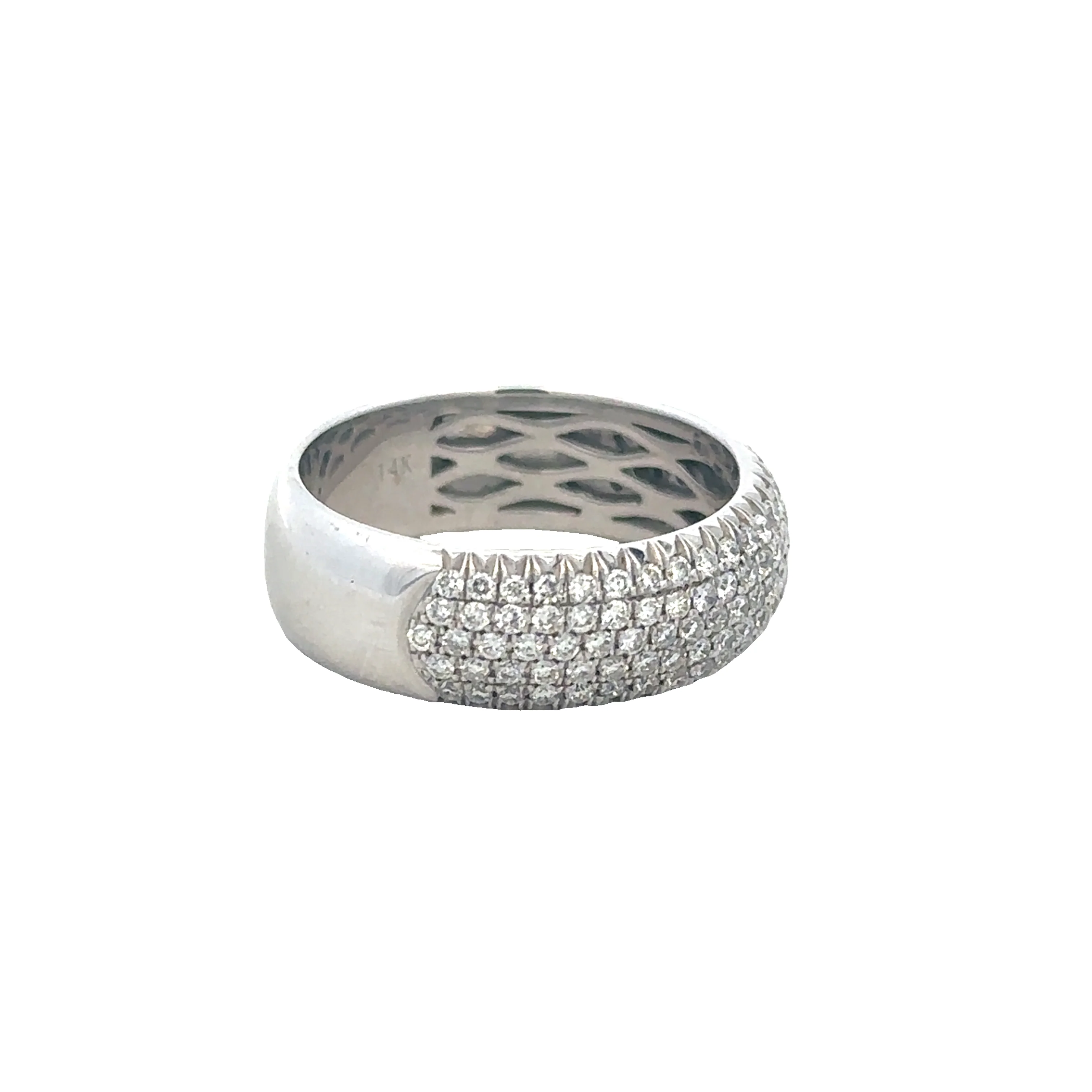 Pavé Set Diamond Wedding Band in White Gold - Image 2