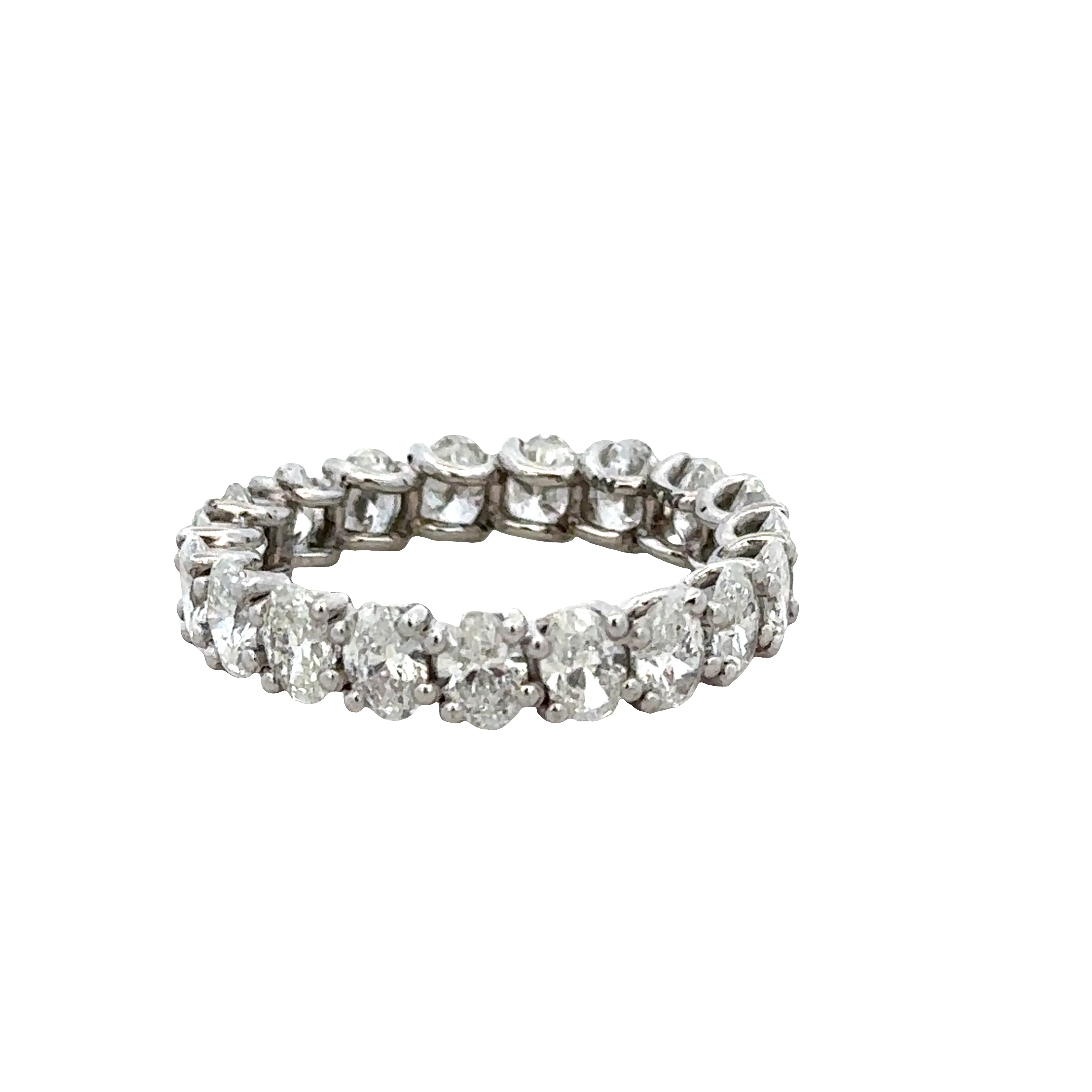 Platinum 3.55 Carat Oval Diamond Diagonal Wedding Band – Size 7 - Image 2