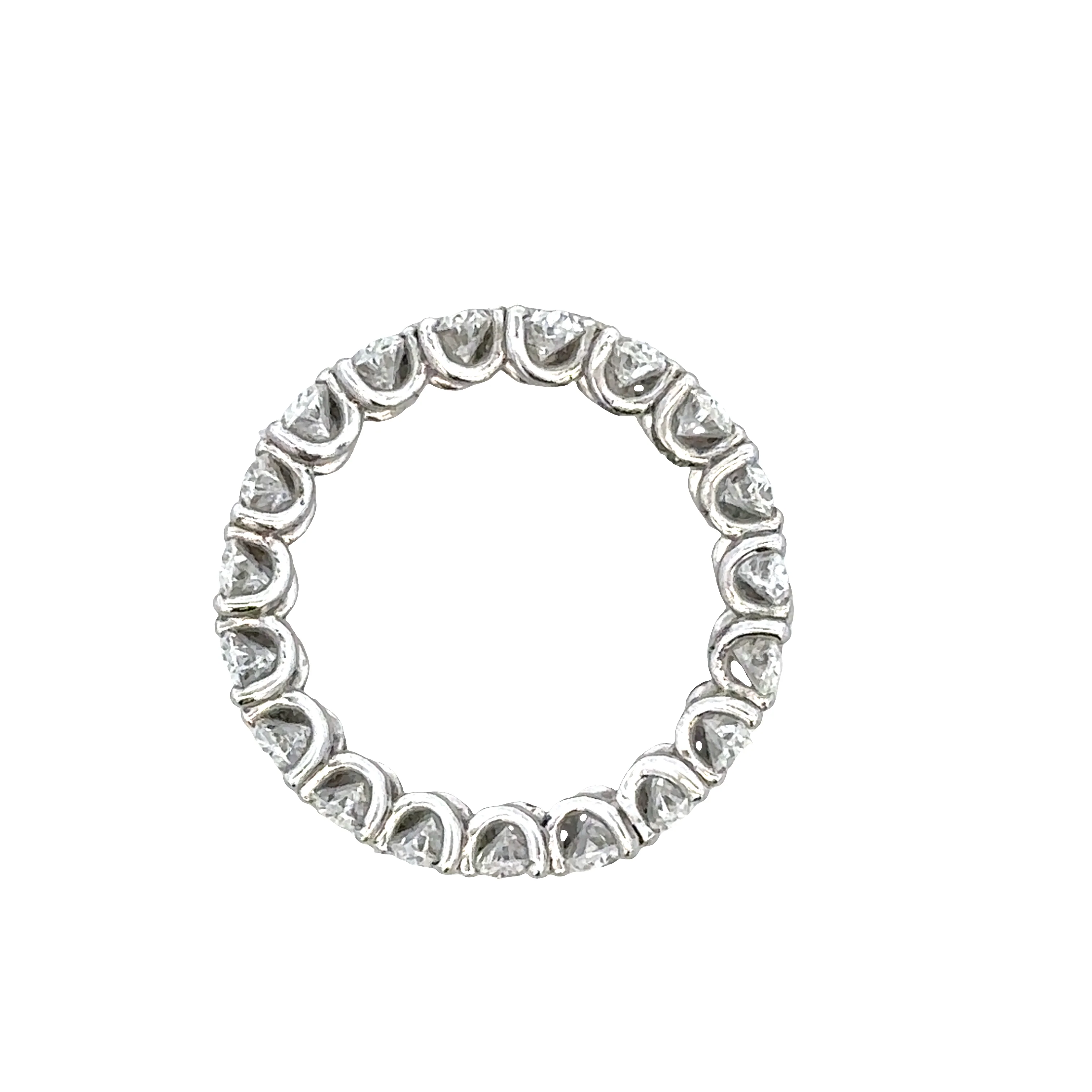 Platinum 3.55 Carat Oval Diamond Diagonal Wedding Band – Size 7 - Image 3