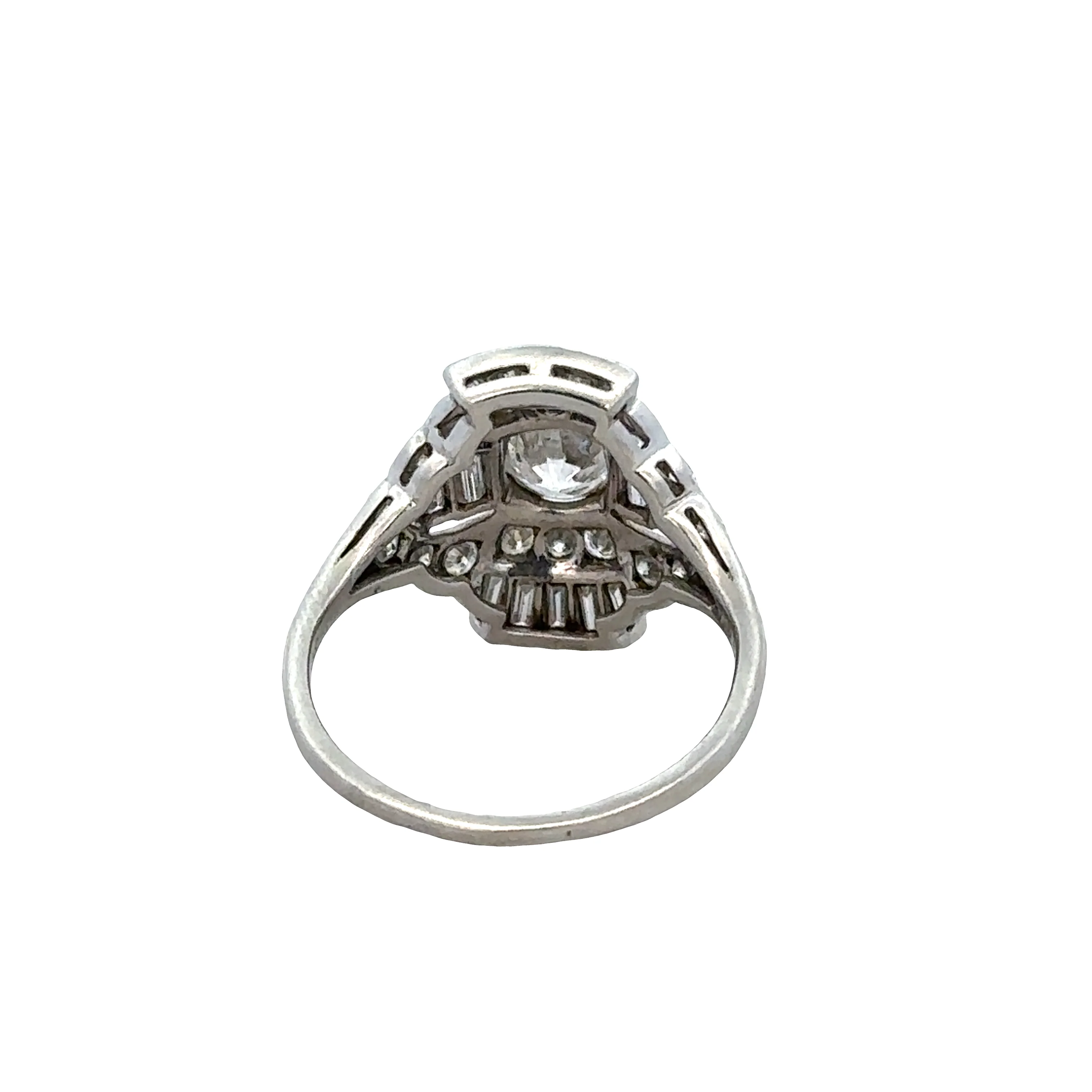 Platinum Art Deco Diamond Cocktail Ring – Size 6.75, Circa 1920s–30s - Image 3