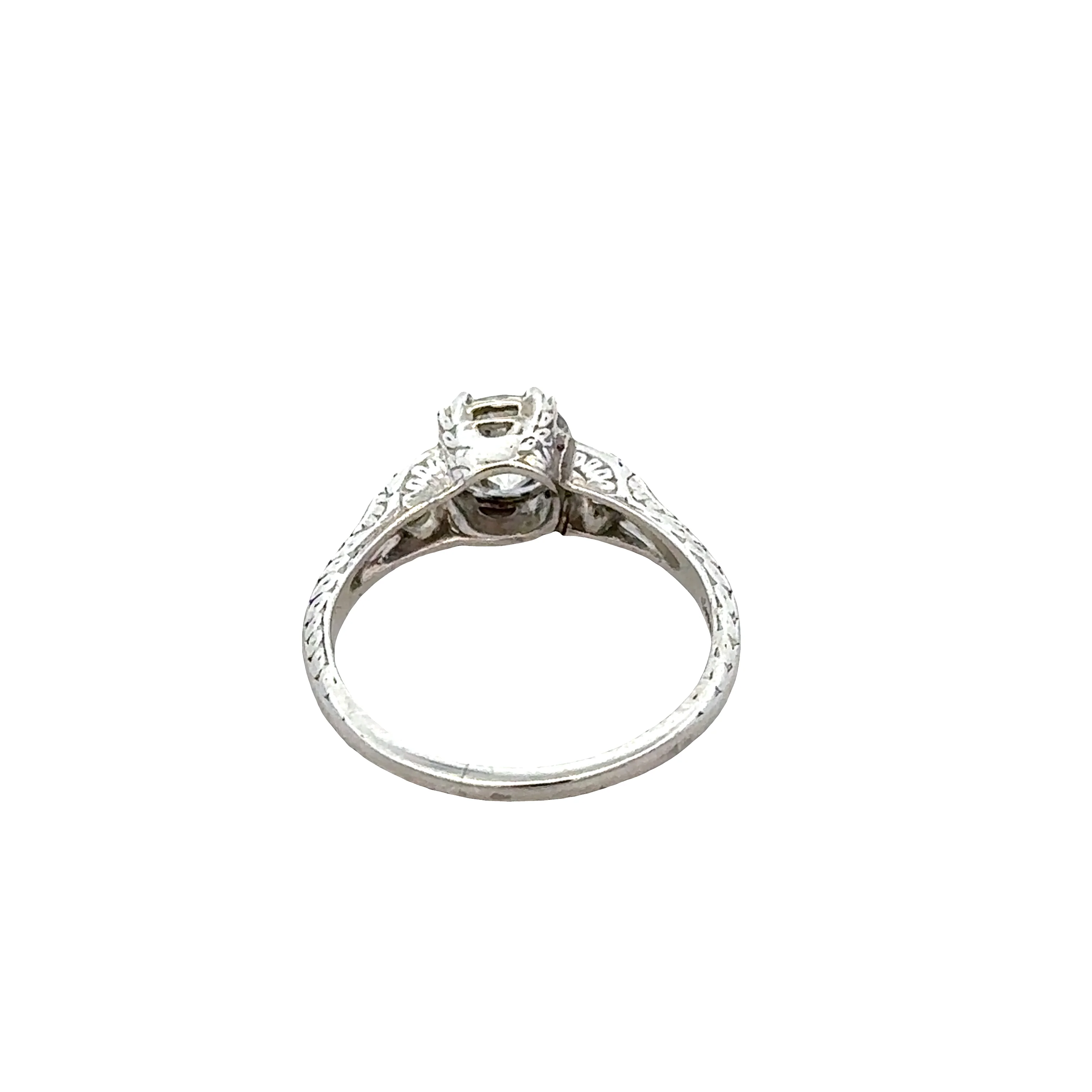 Platinum Art Deco Three-Stone Diamond Engagement Ring – Size 6.5, Circa 1930s - Image 3
