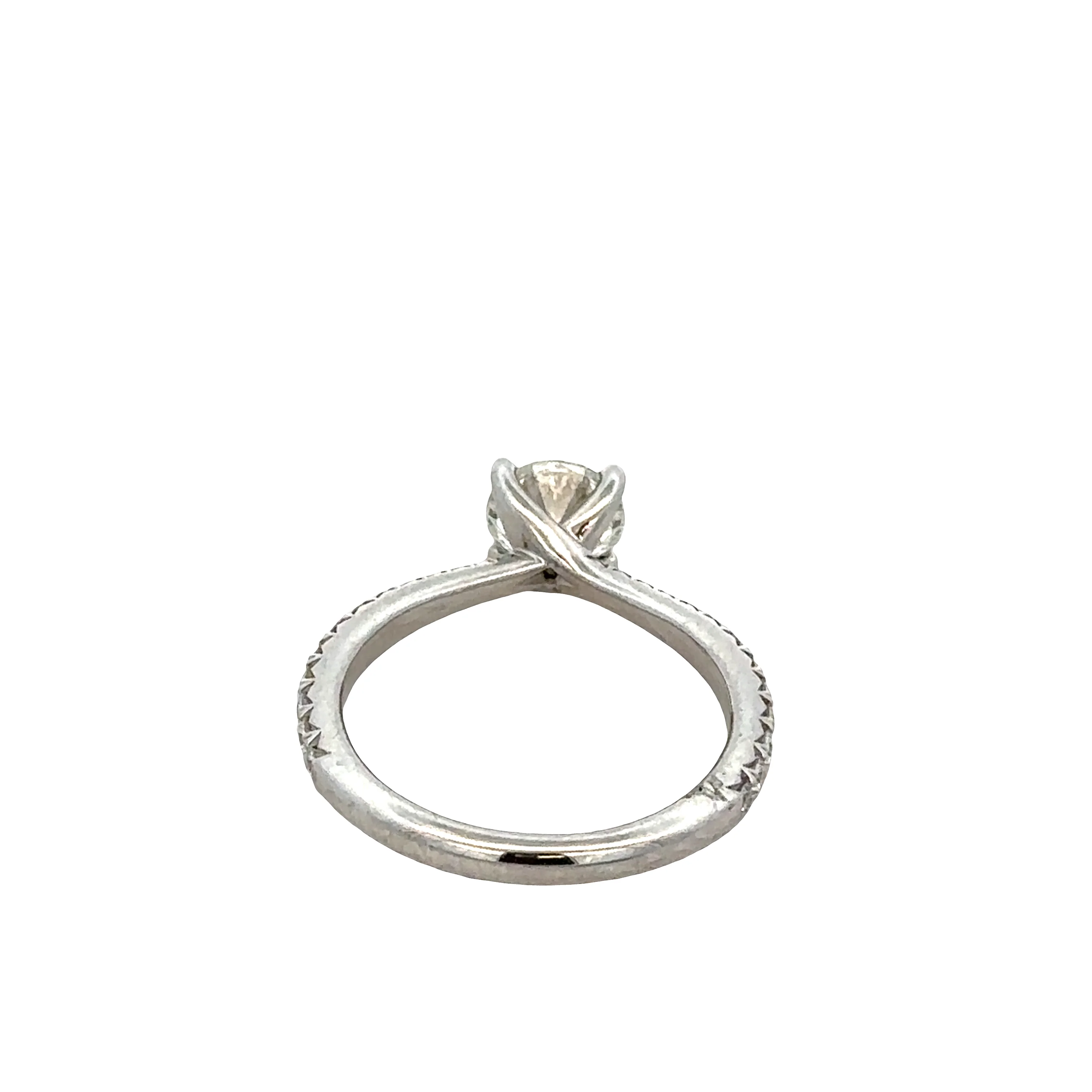 Platinum Diamond Engagement Ring with Accent Diamonds – Size 6.5 - Image 3