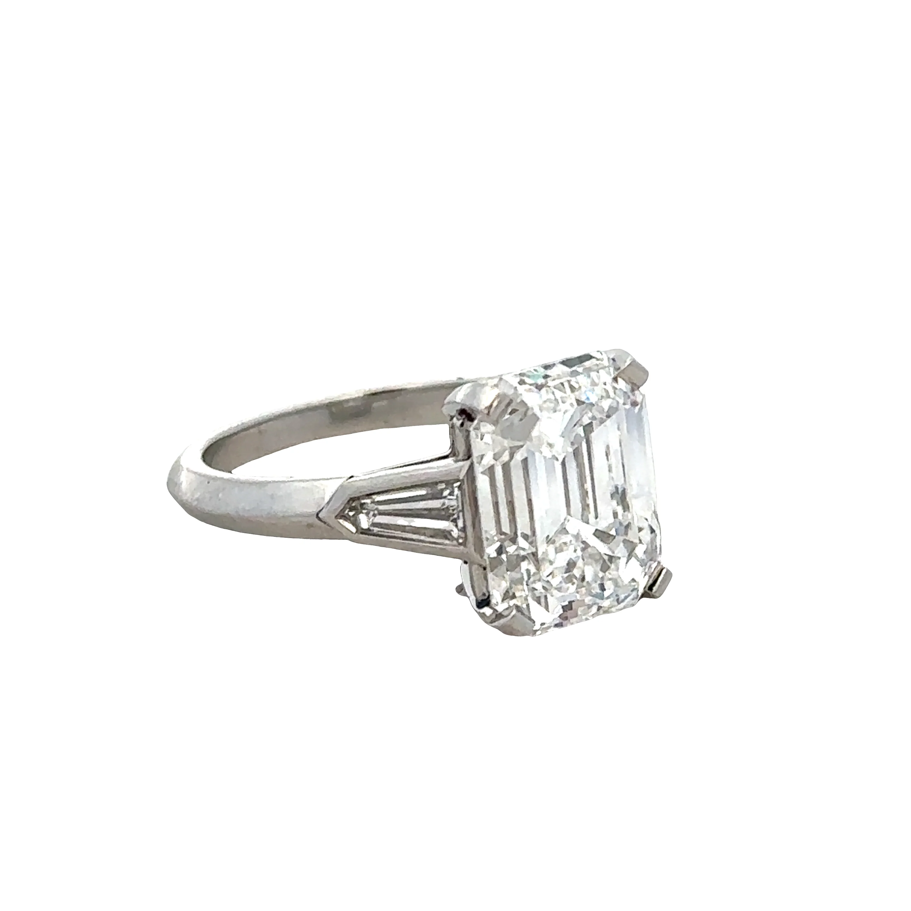 Platinum Emerald Cut Diamond Engagement Ring – Size 5.5 - Image 2