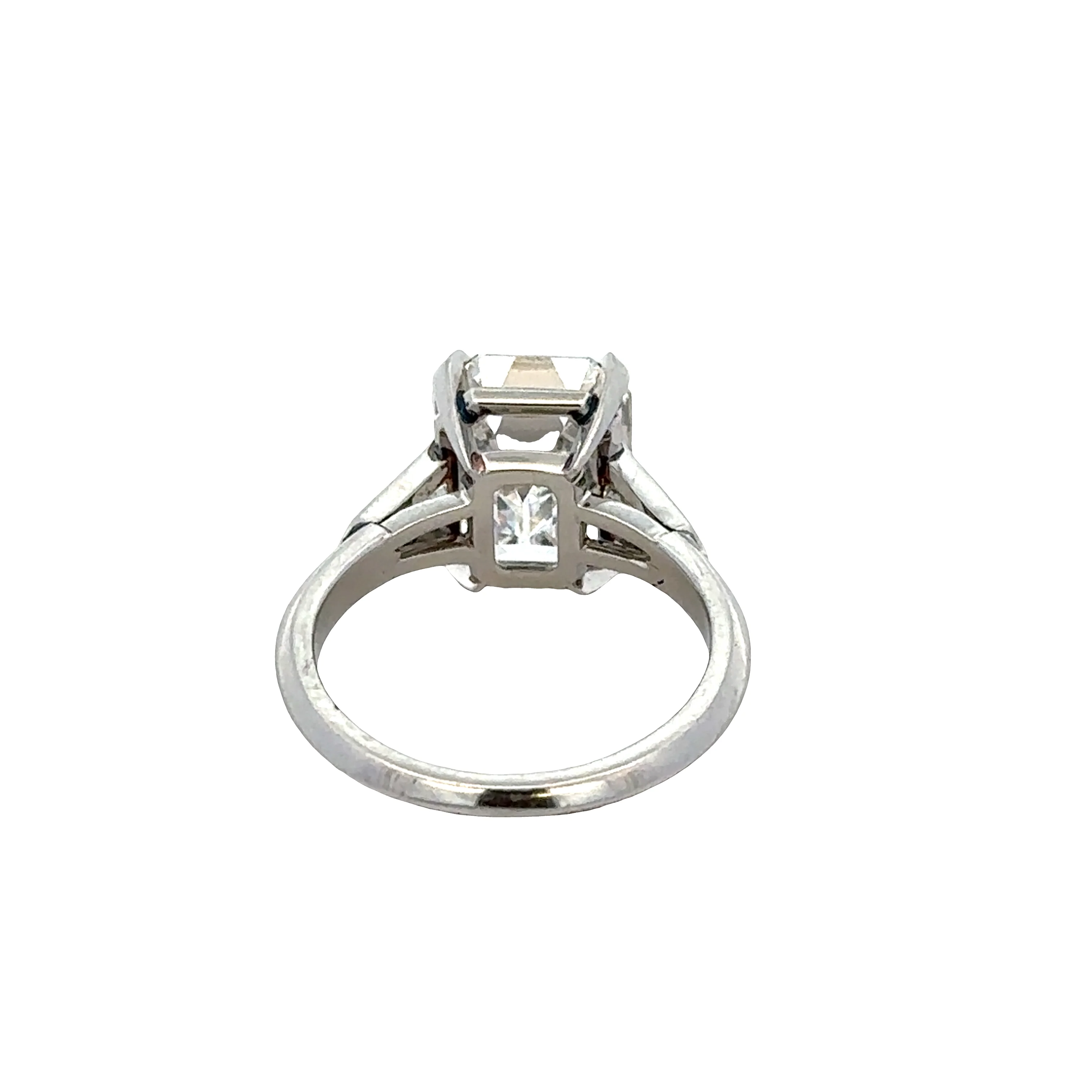 Platinum Emerald Cut Diamond Engagement Ring – Size 5.5 - Image 3