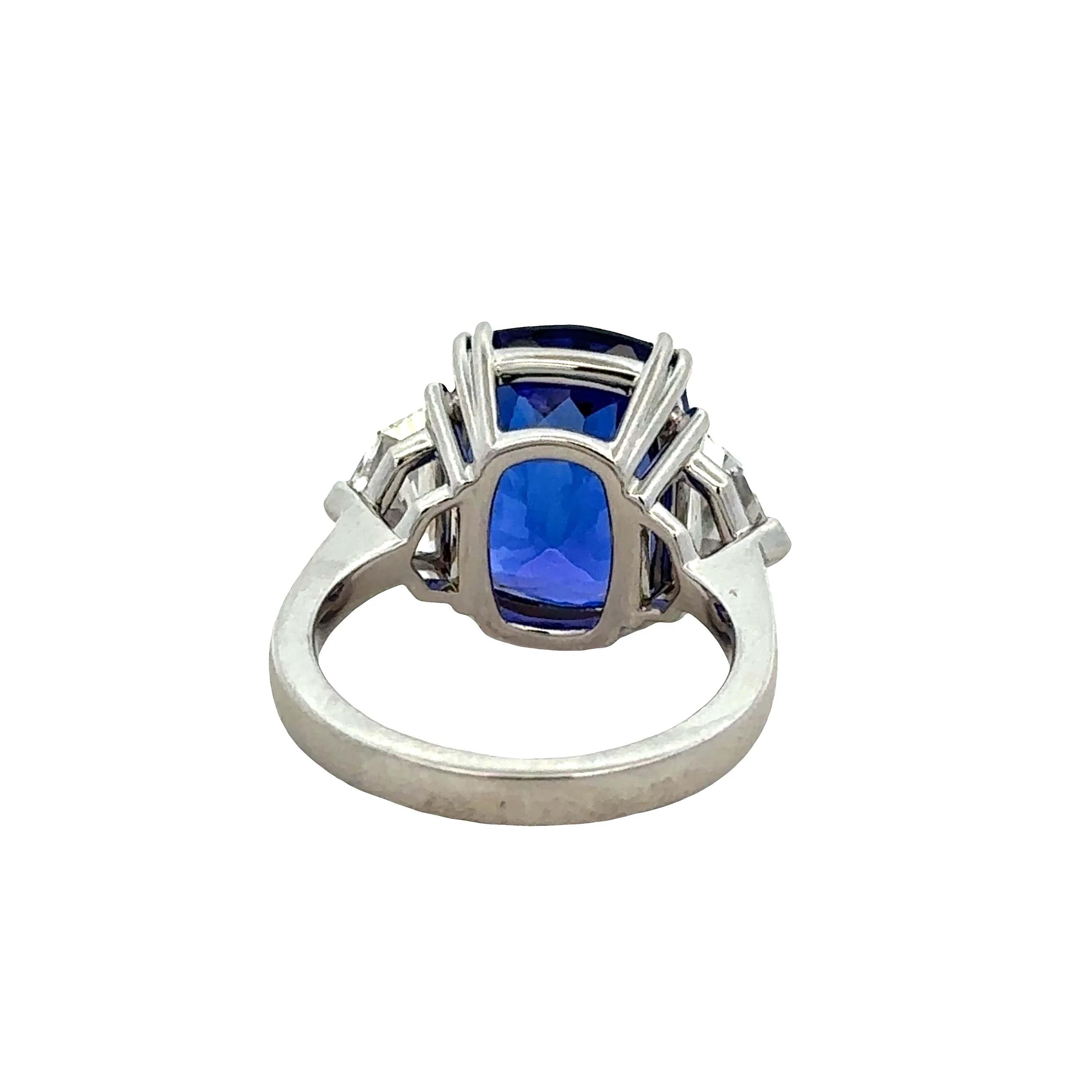 Platinum Tanzanite & Diamond Three-Stone Statement Ring – Size 7 - Image 3