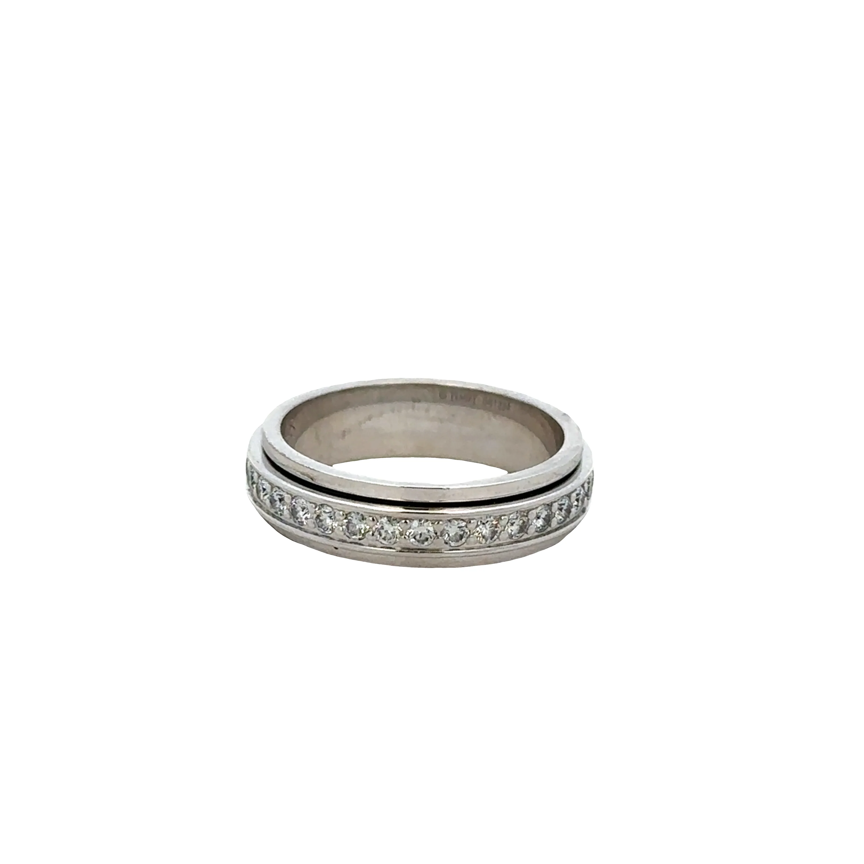 Pre-Owned Piaget 18k White Gold Diamond Spinner Band Ring – Size 4.5