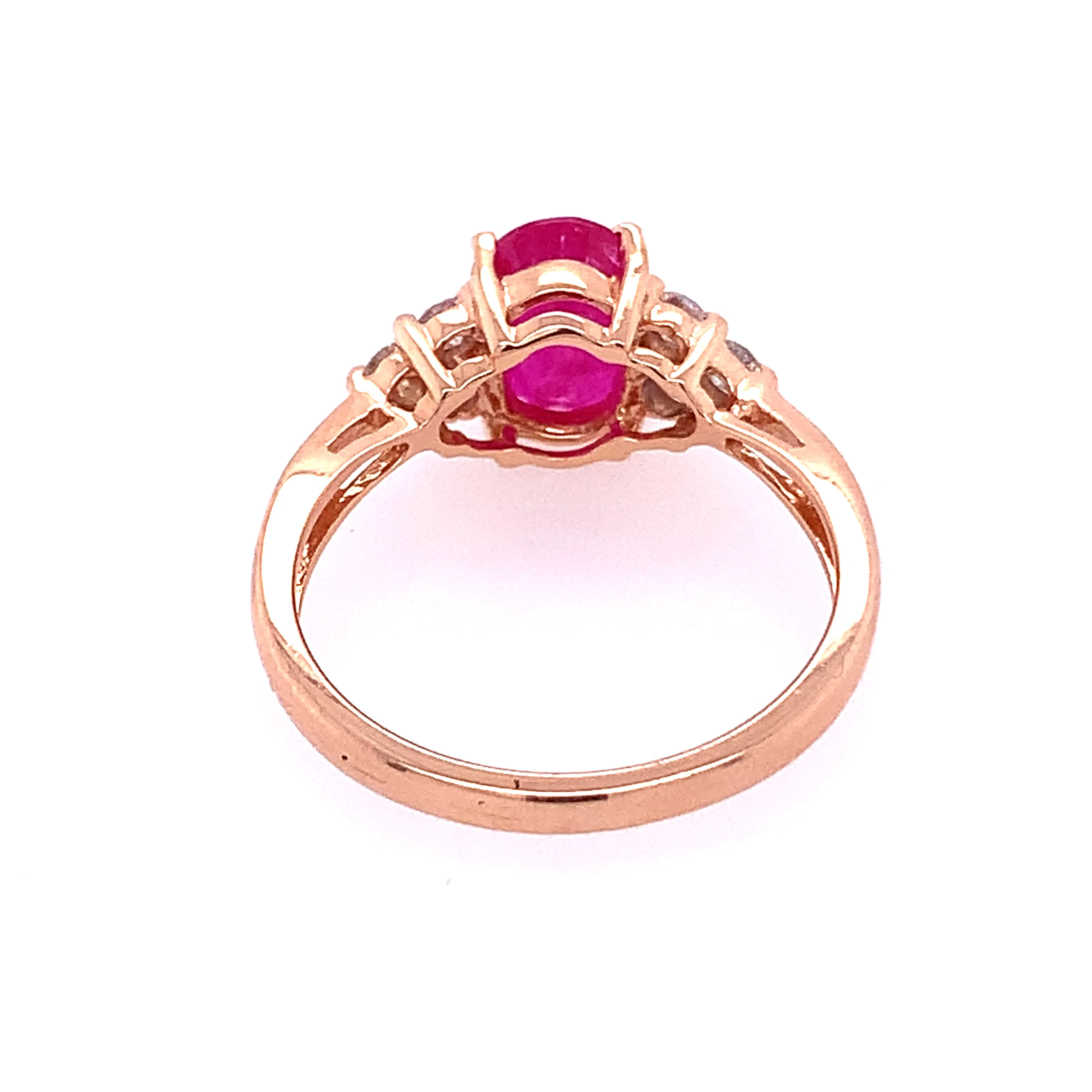 Ruby and Diamond Ring in Rose Gold - Image 3