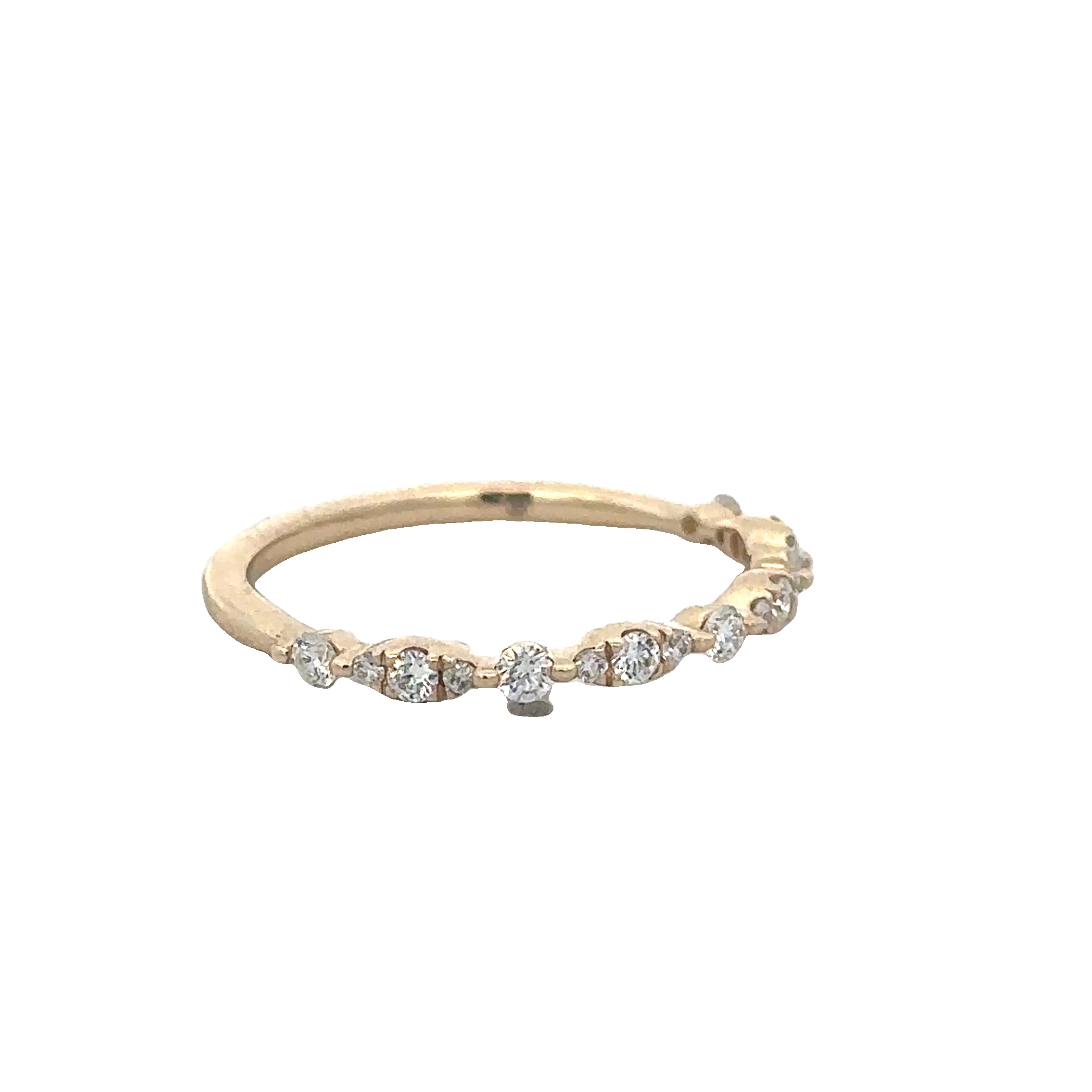 Skinny Diamond Band in Yellow Gold - Image 2