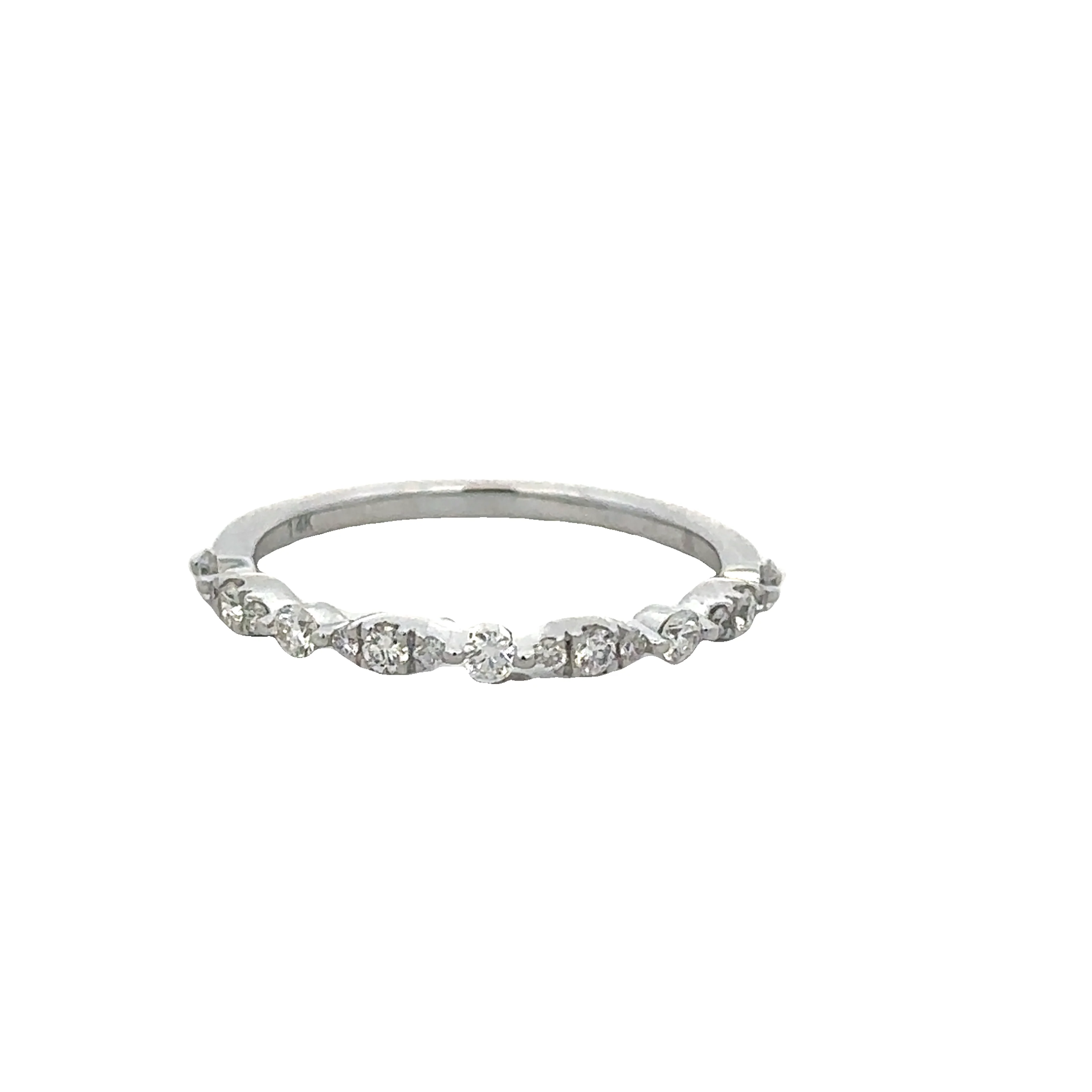 Skinny Diamond Wedding Band in White Gold