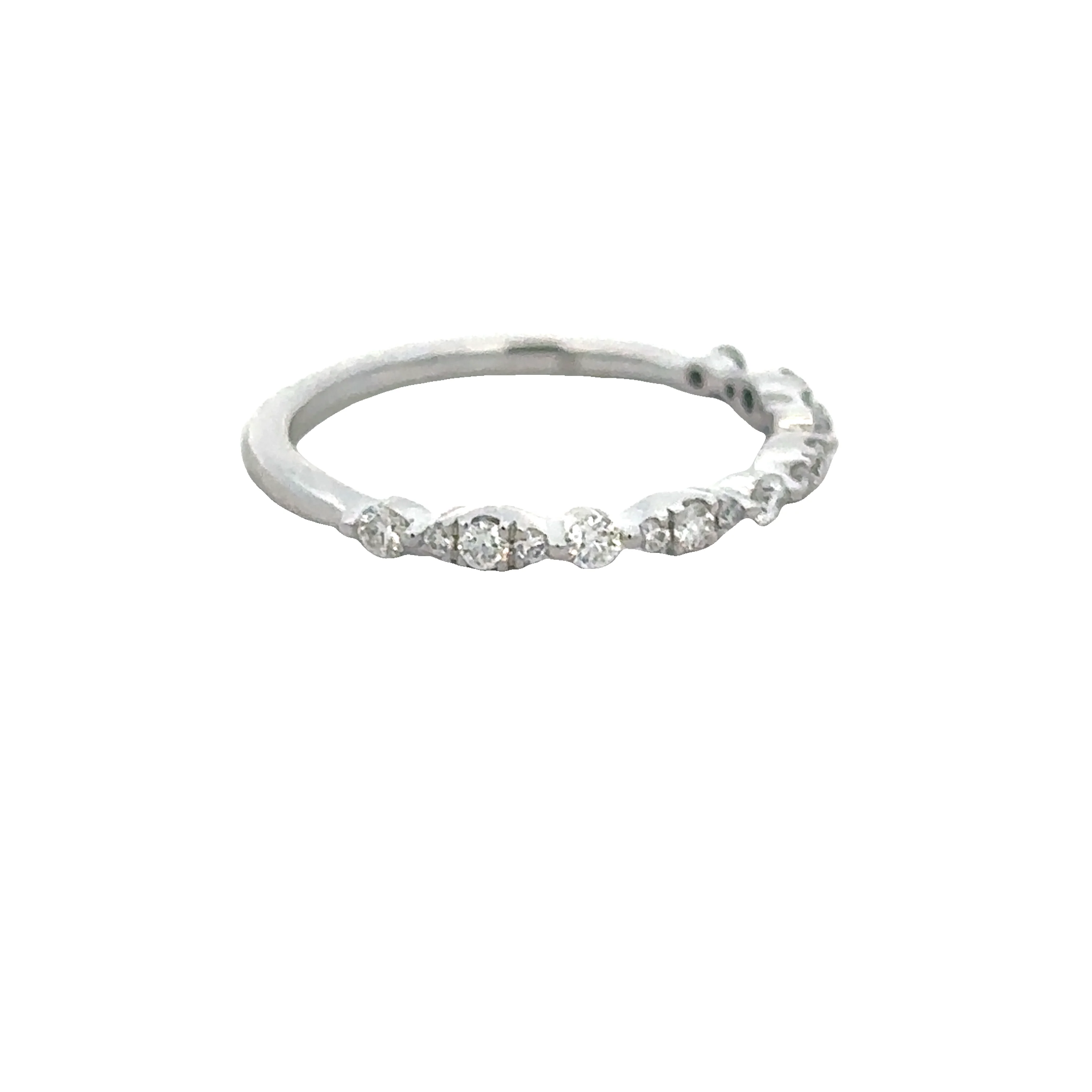 Skinny Diamond Wedding Band in White Gold - Image 2