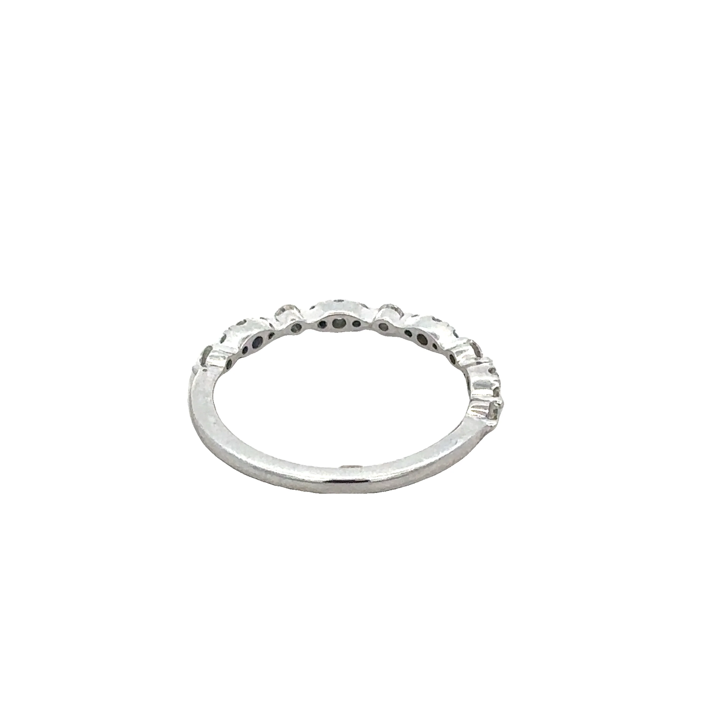 Skinny Diamond Wedding Band in White Gold - Image 3