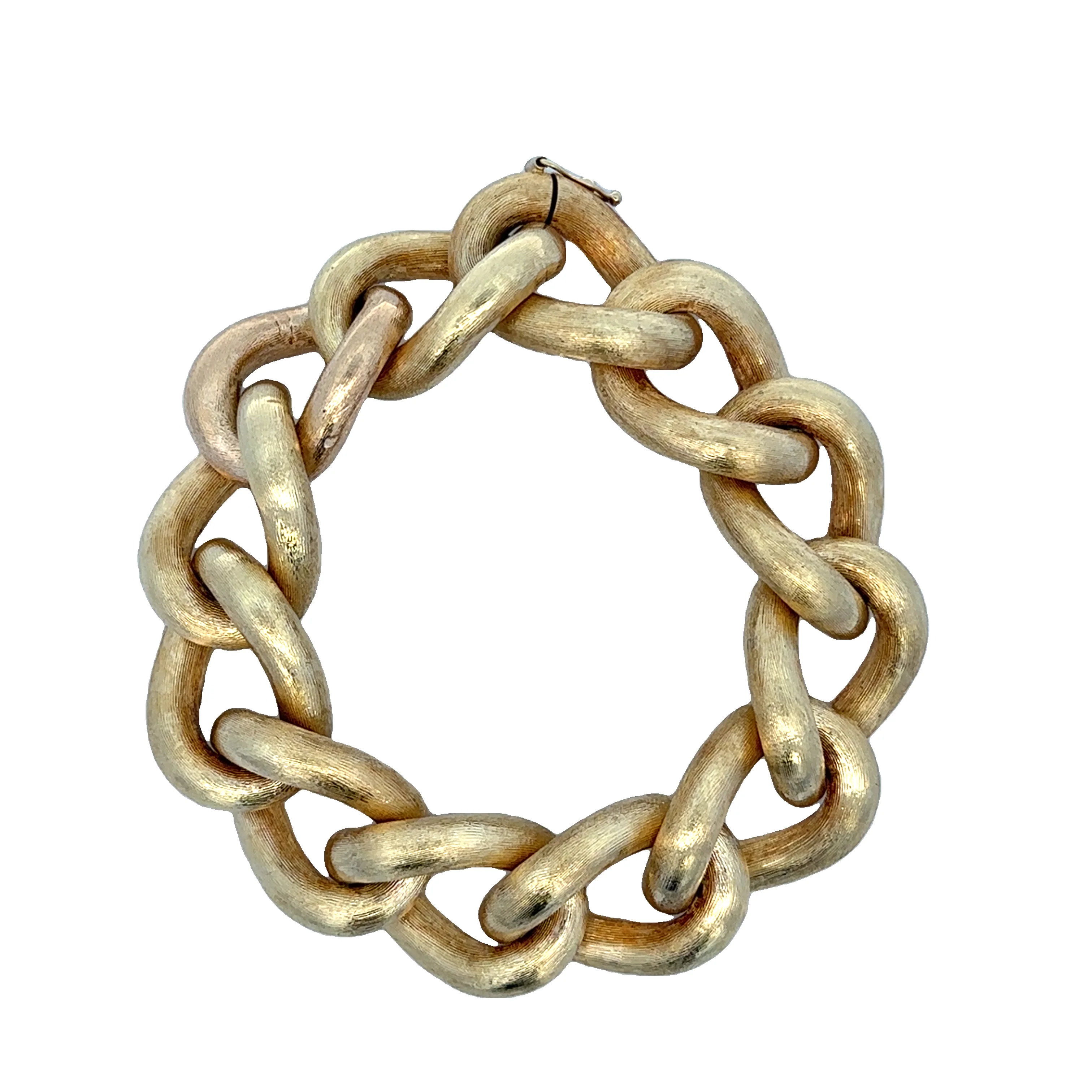 Statement Curb Link Bracelet with Florentine Finish - Image 2