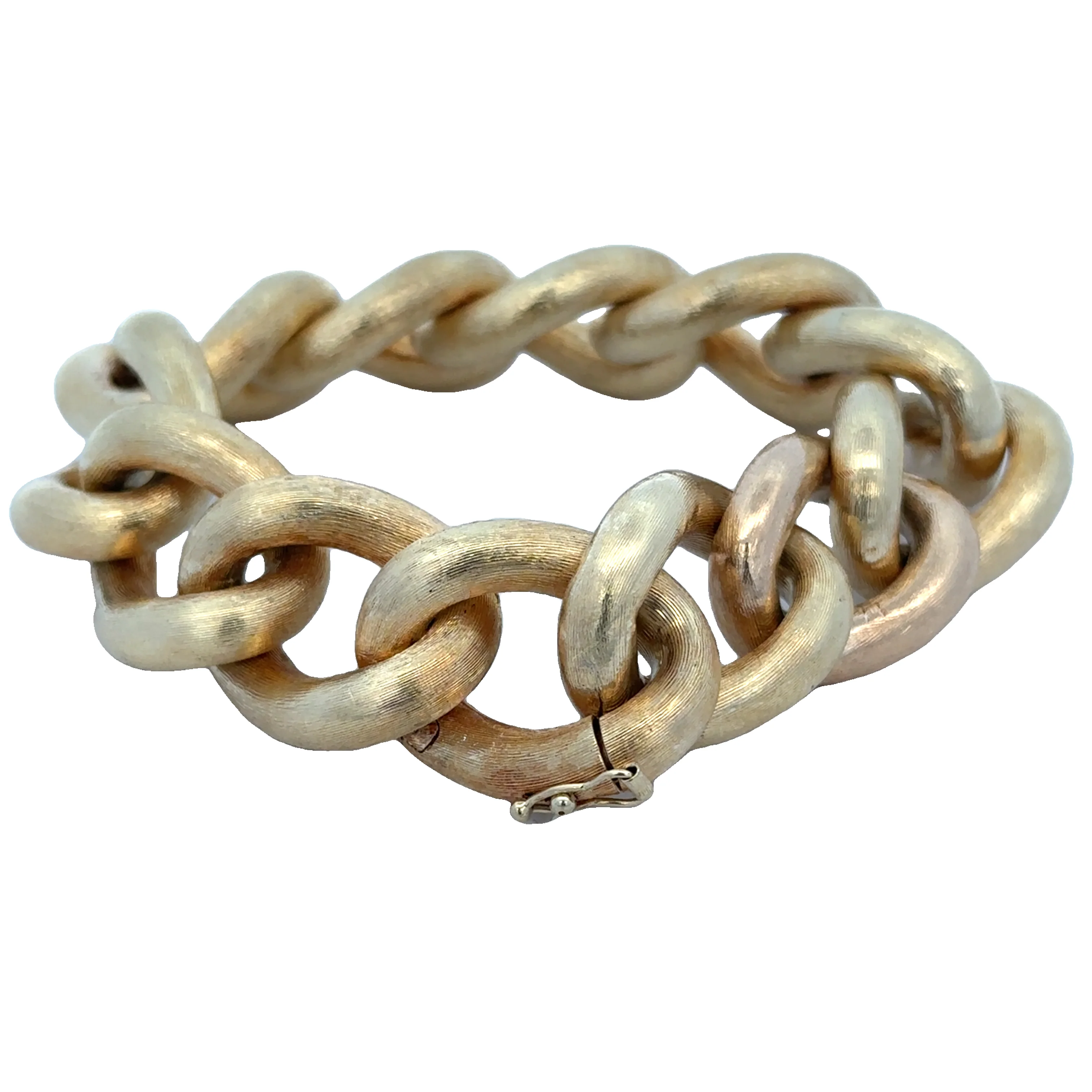 Statement Curb Link Bracelet with Florentine Finish - Image 3
