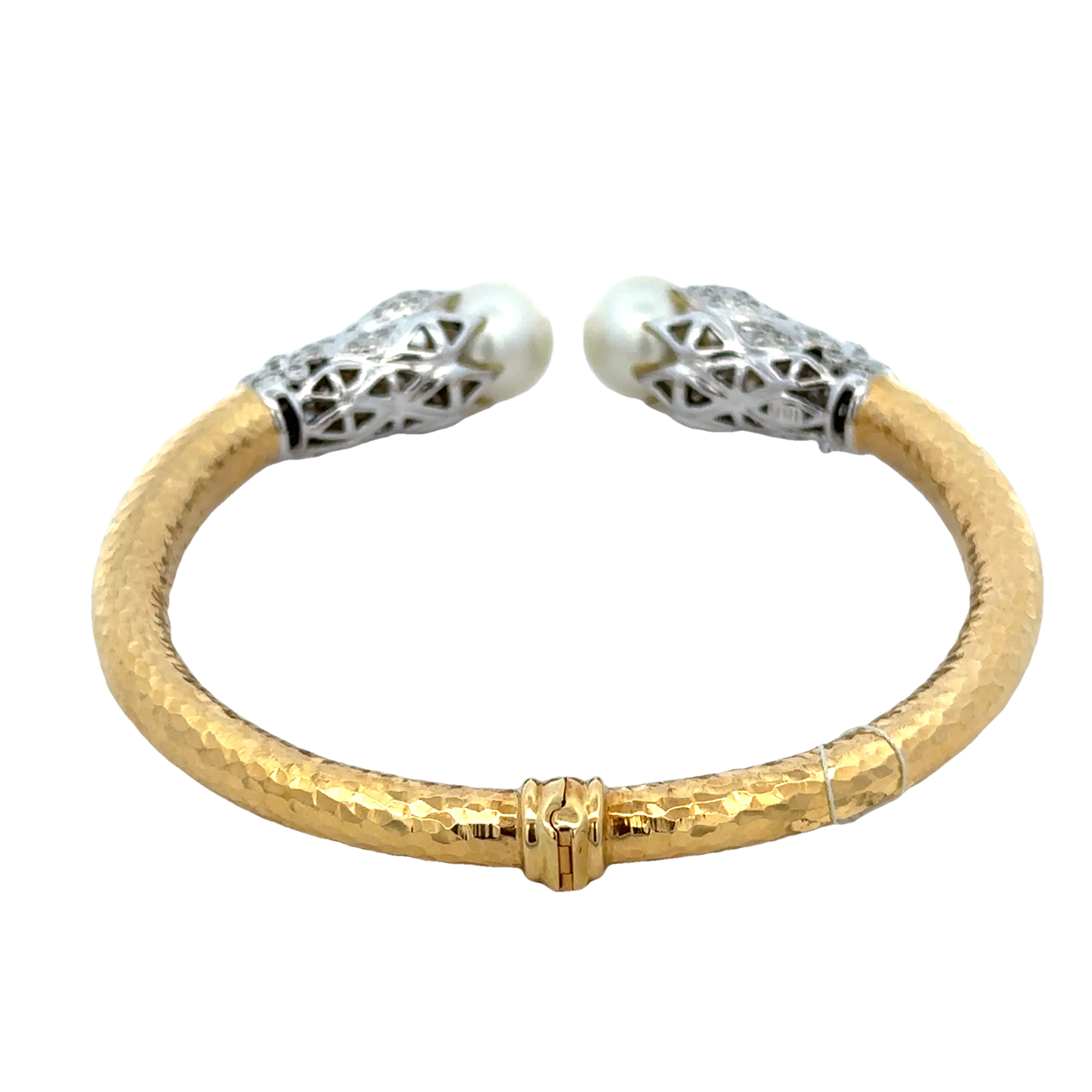 Statement South Sea Cultured Pearl and Diamond Bracelet in 18k Gold - Image 2