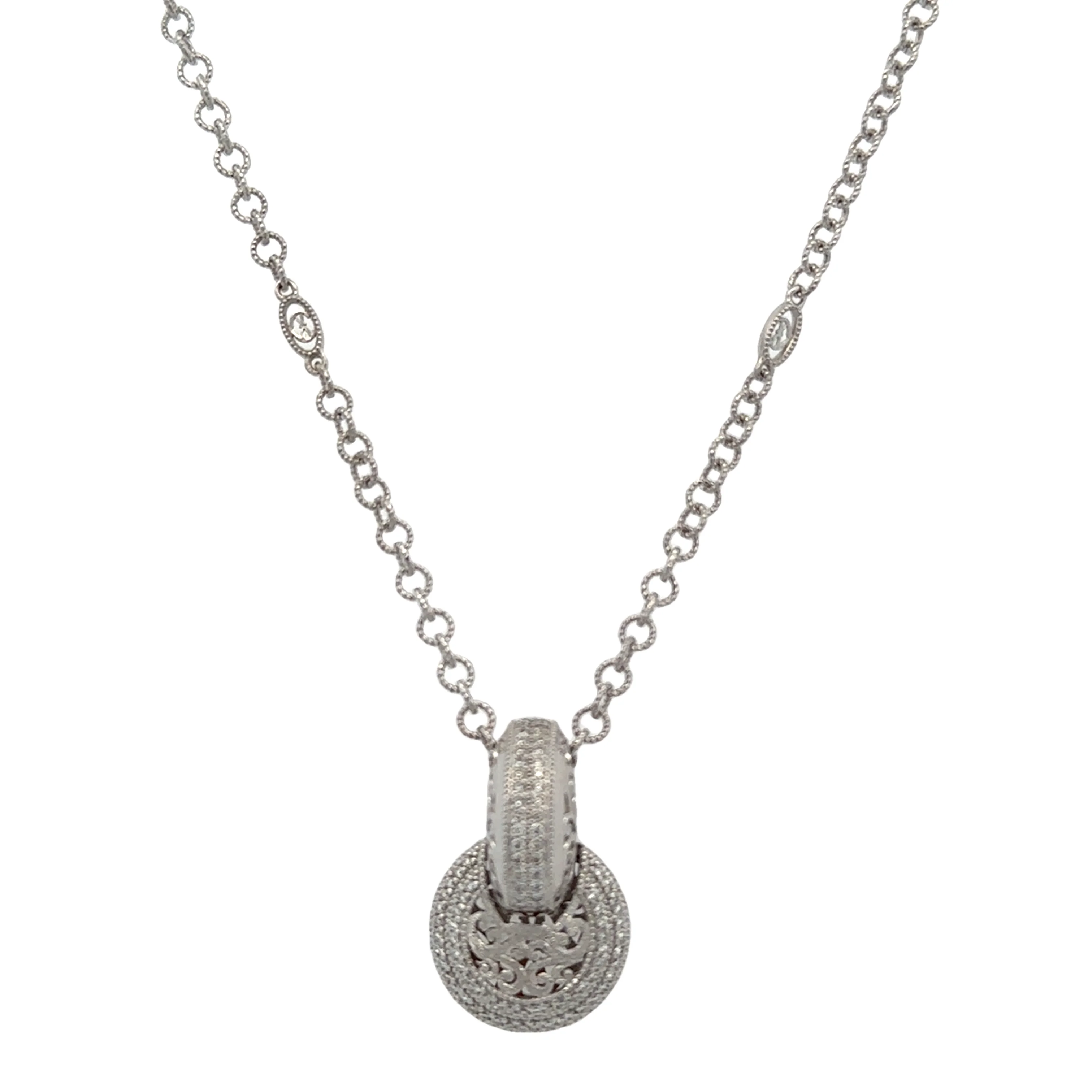 Swiss Designer Diamond Pendant in 18k White Gold - Image 2