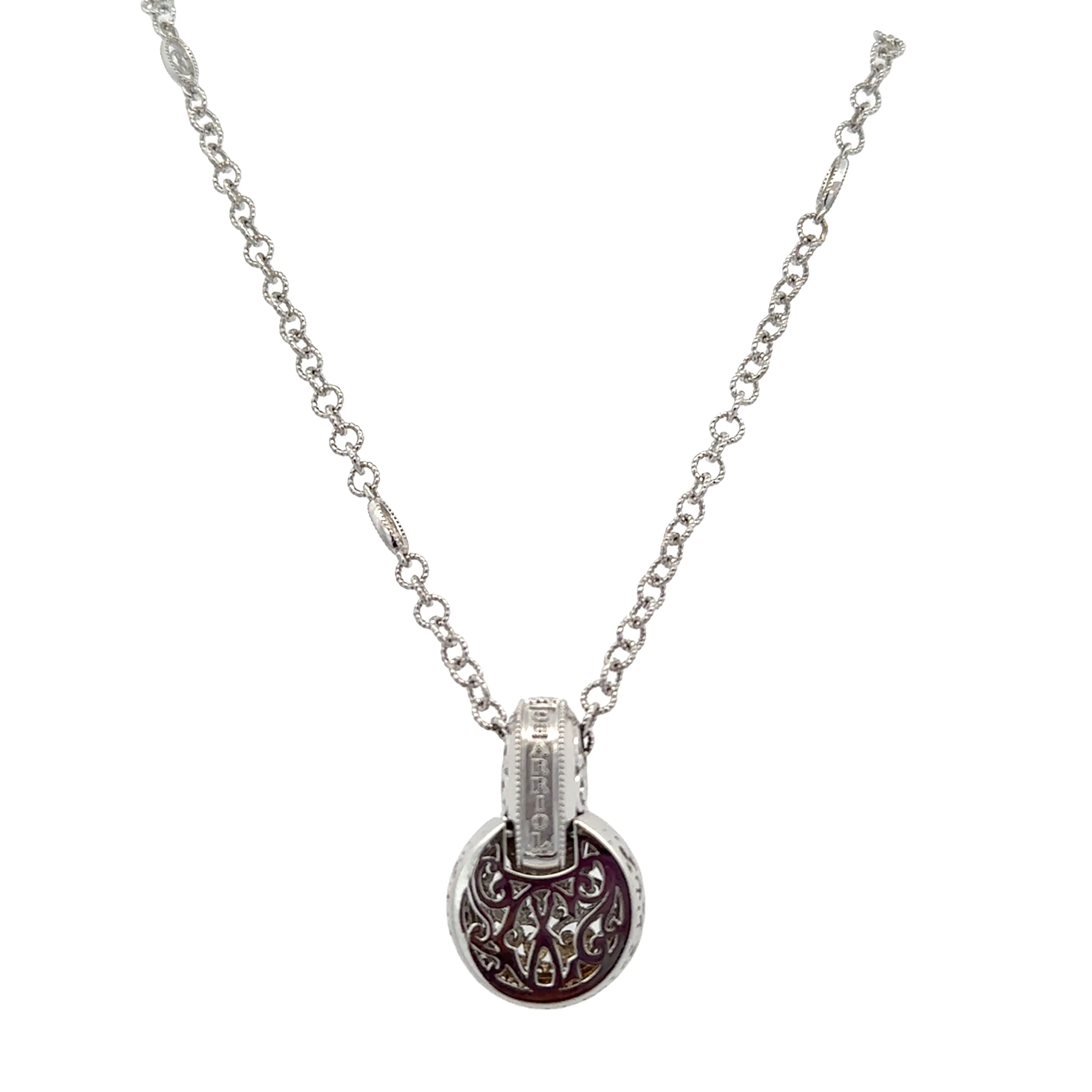 Swiss Designer Diamond Pendant in 18k White Gold - Image 3